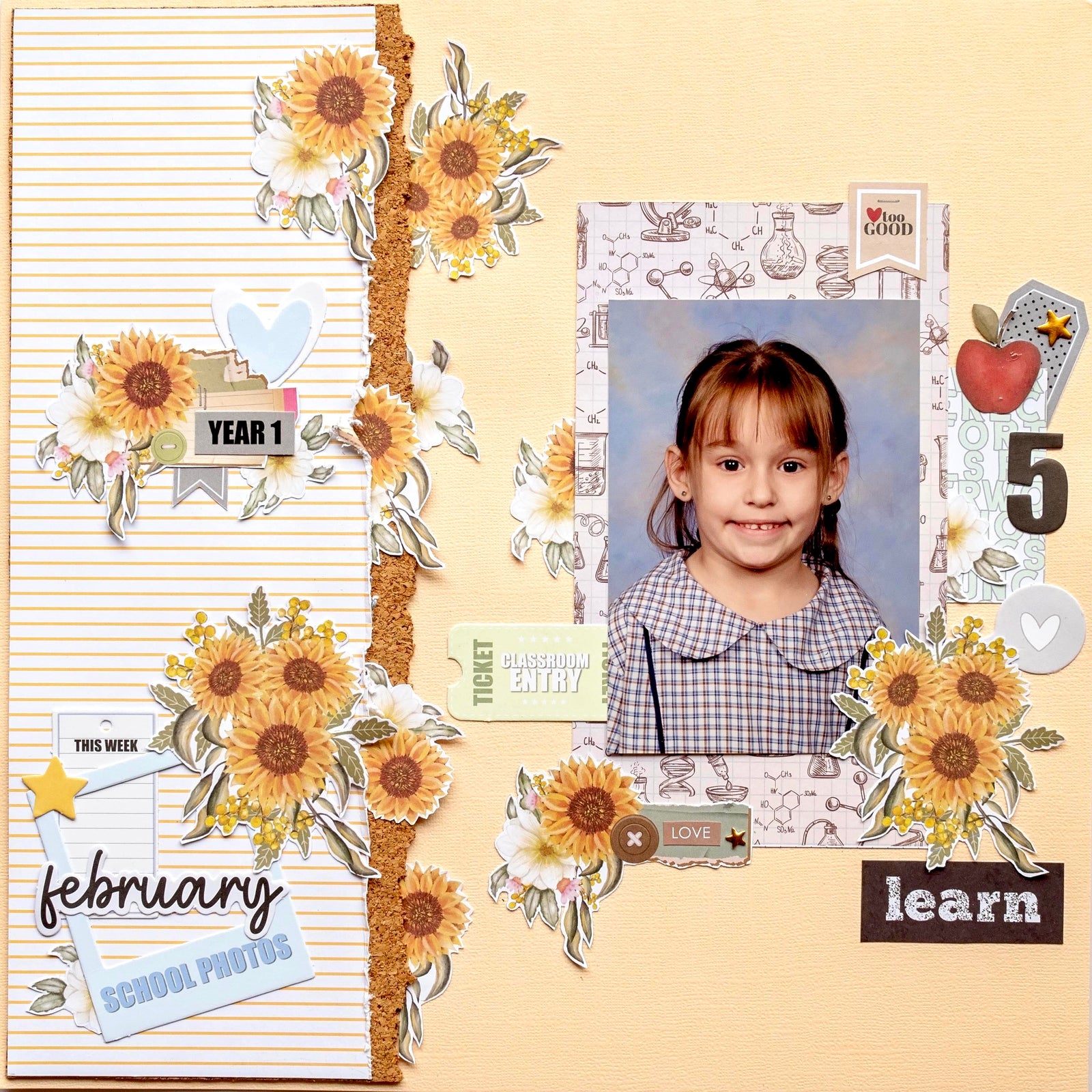 How to scrapbook your kids school photos