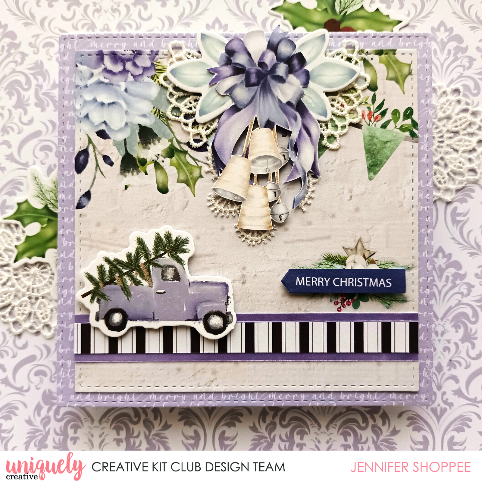 Merry Christmas Card Tutorial - Jennifer Shoppee