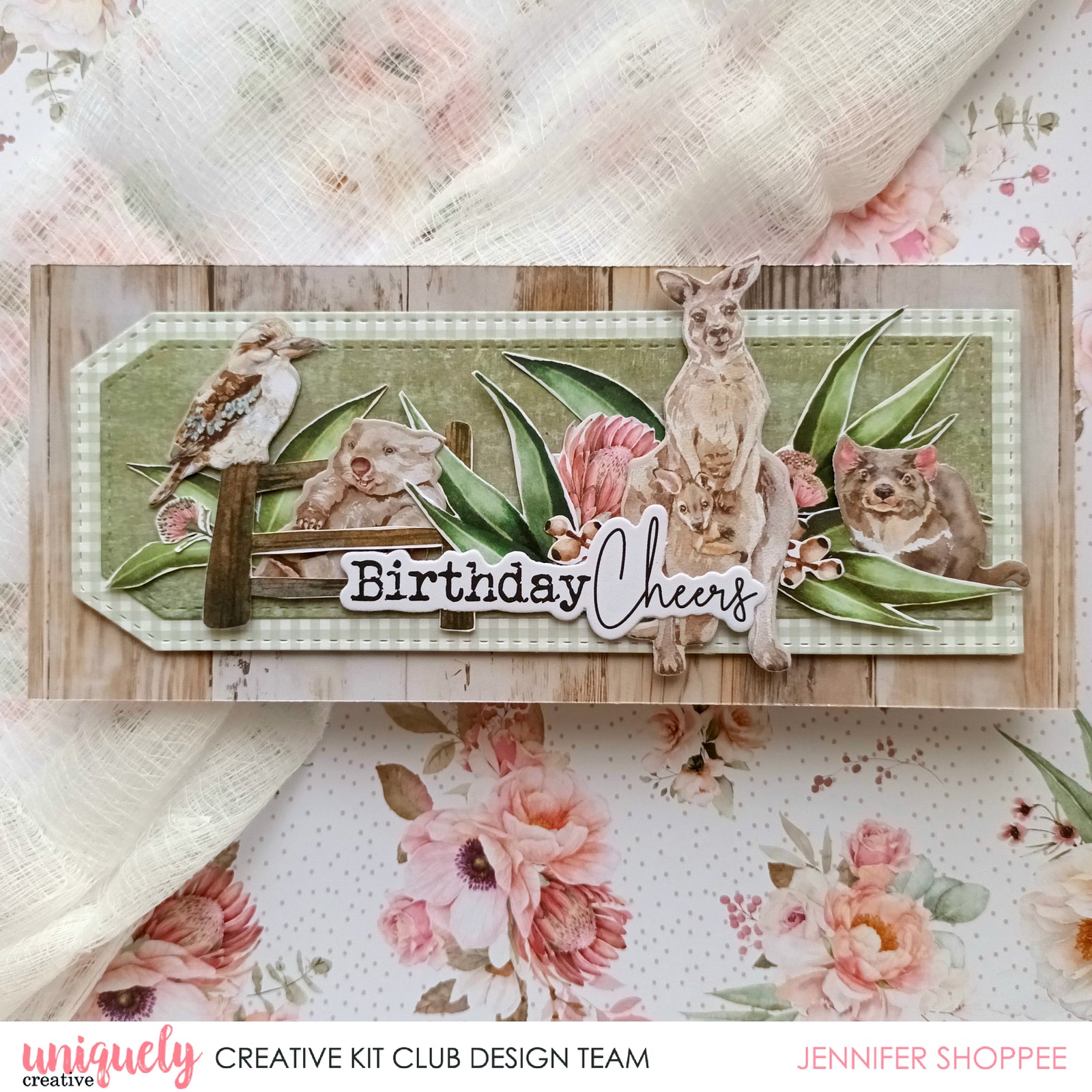 Birthday Animals Slimline Tutorial - Jennifer Shoppee