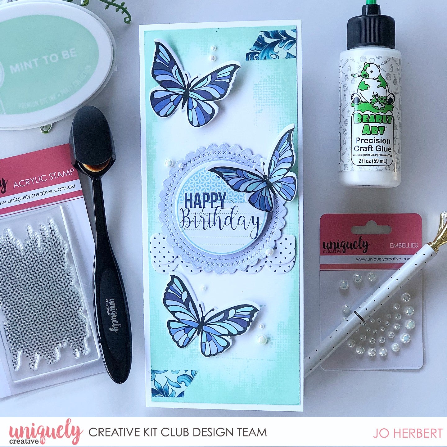 Slimline Blue Butterflies - Jo Herbert