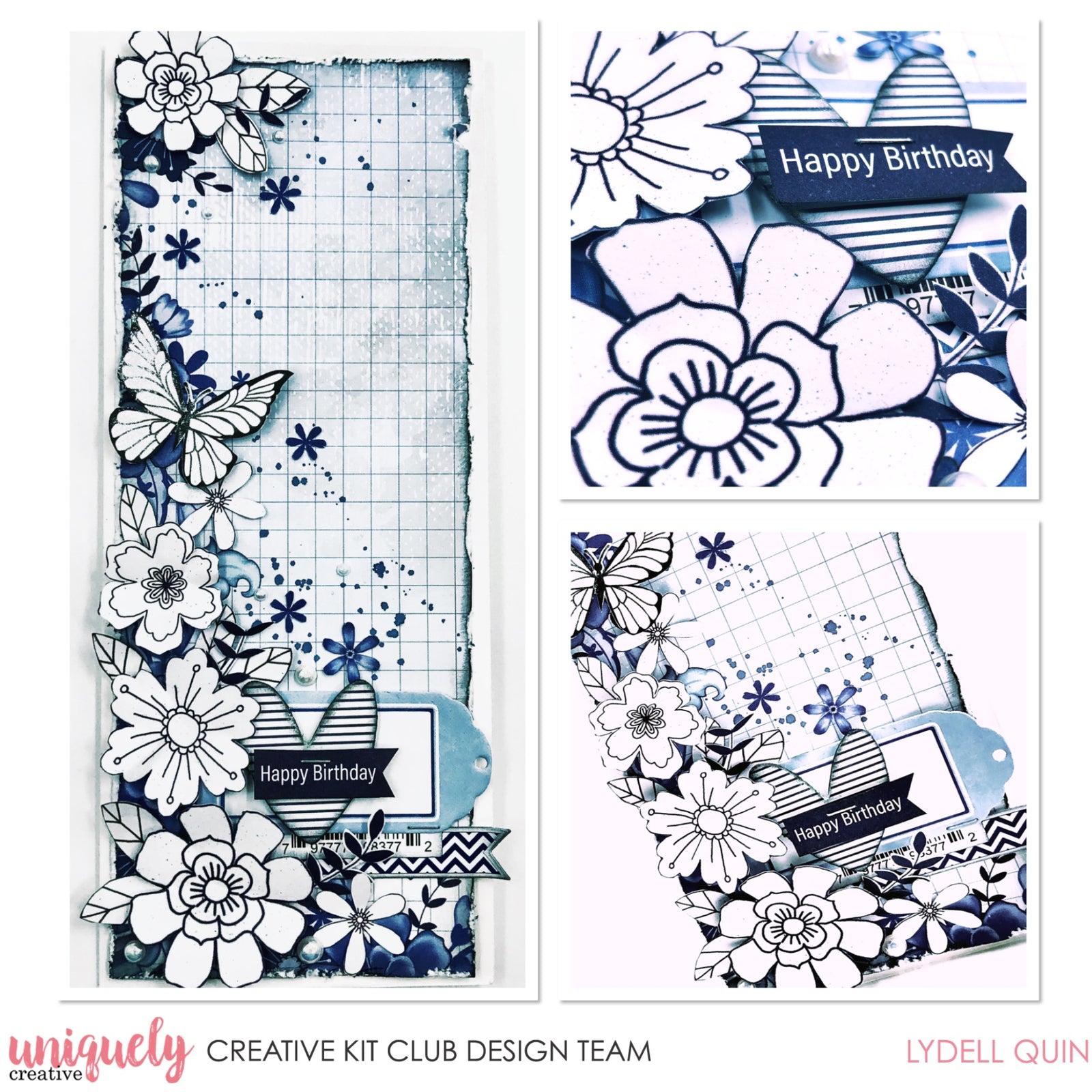 Butterfly Birthday Slimline Card + Bonus Layout - Lydell Quin