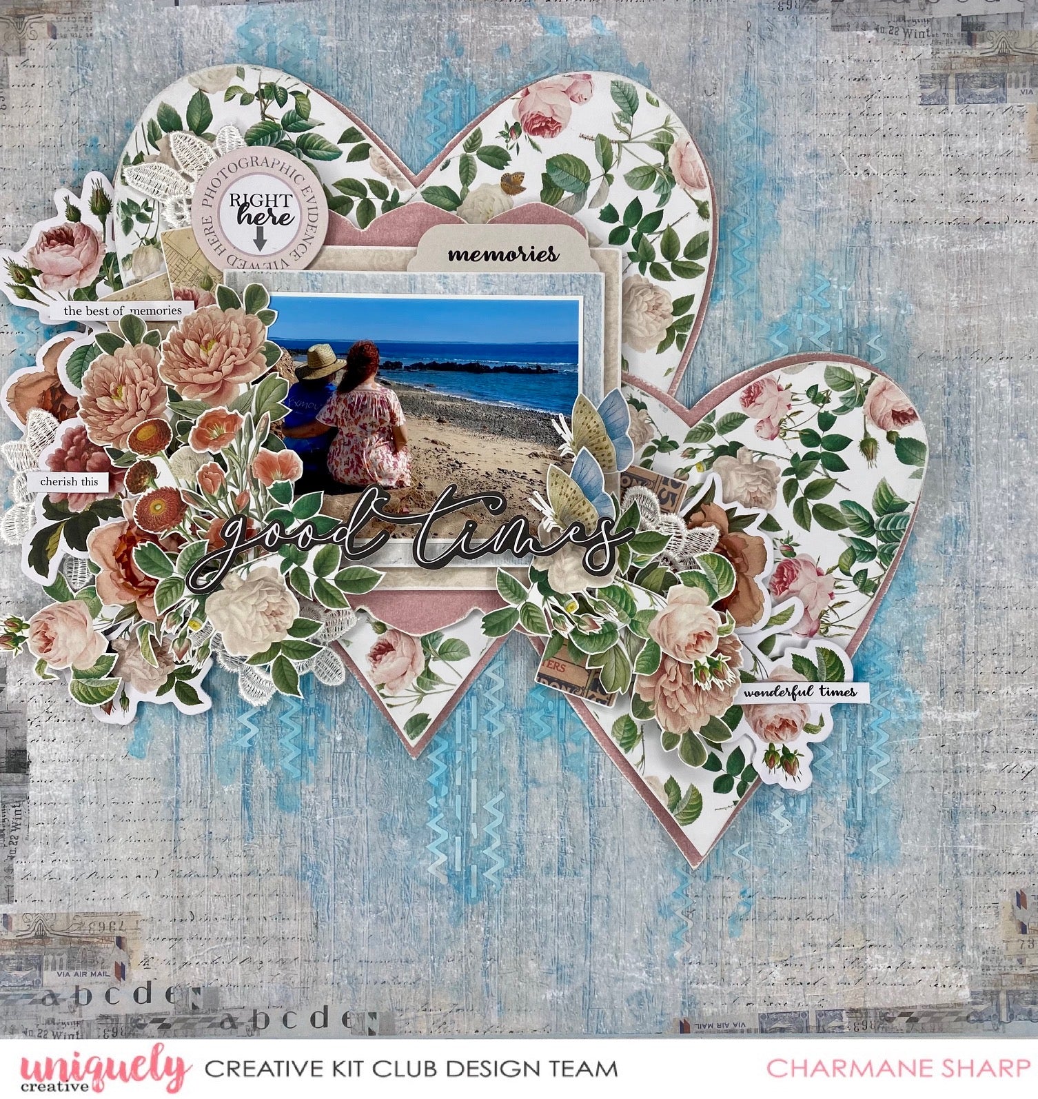 Shabby Chic layout with vintage papers