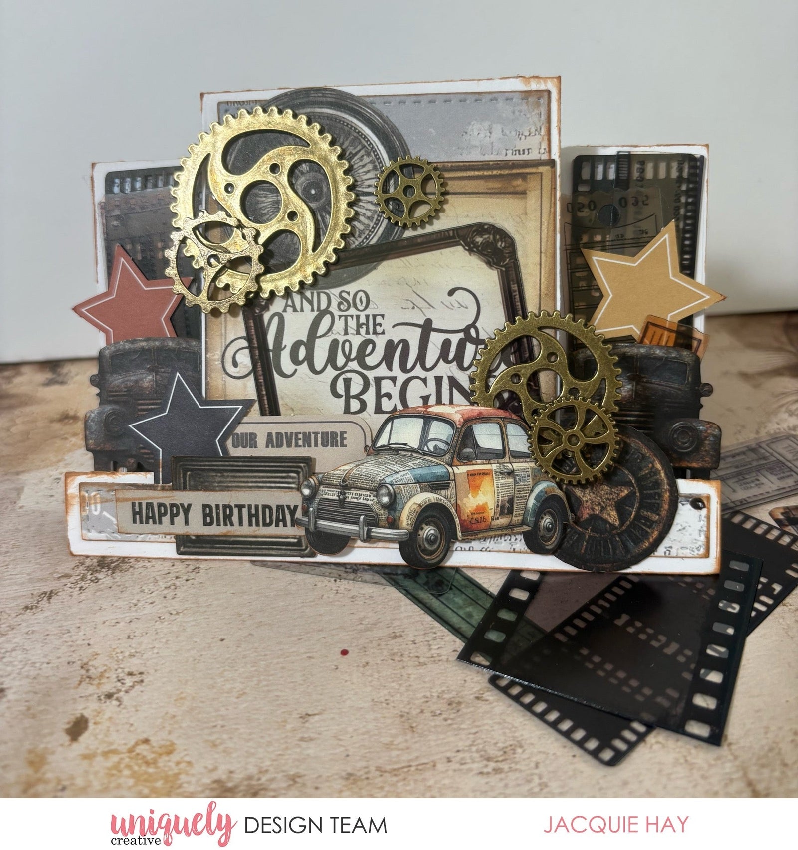 AND SO THE ADVENTURE BEGINS CARD - JACQUIE HAY