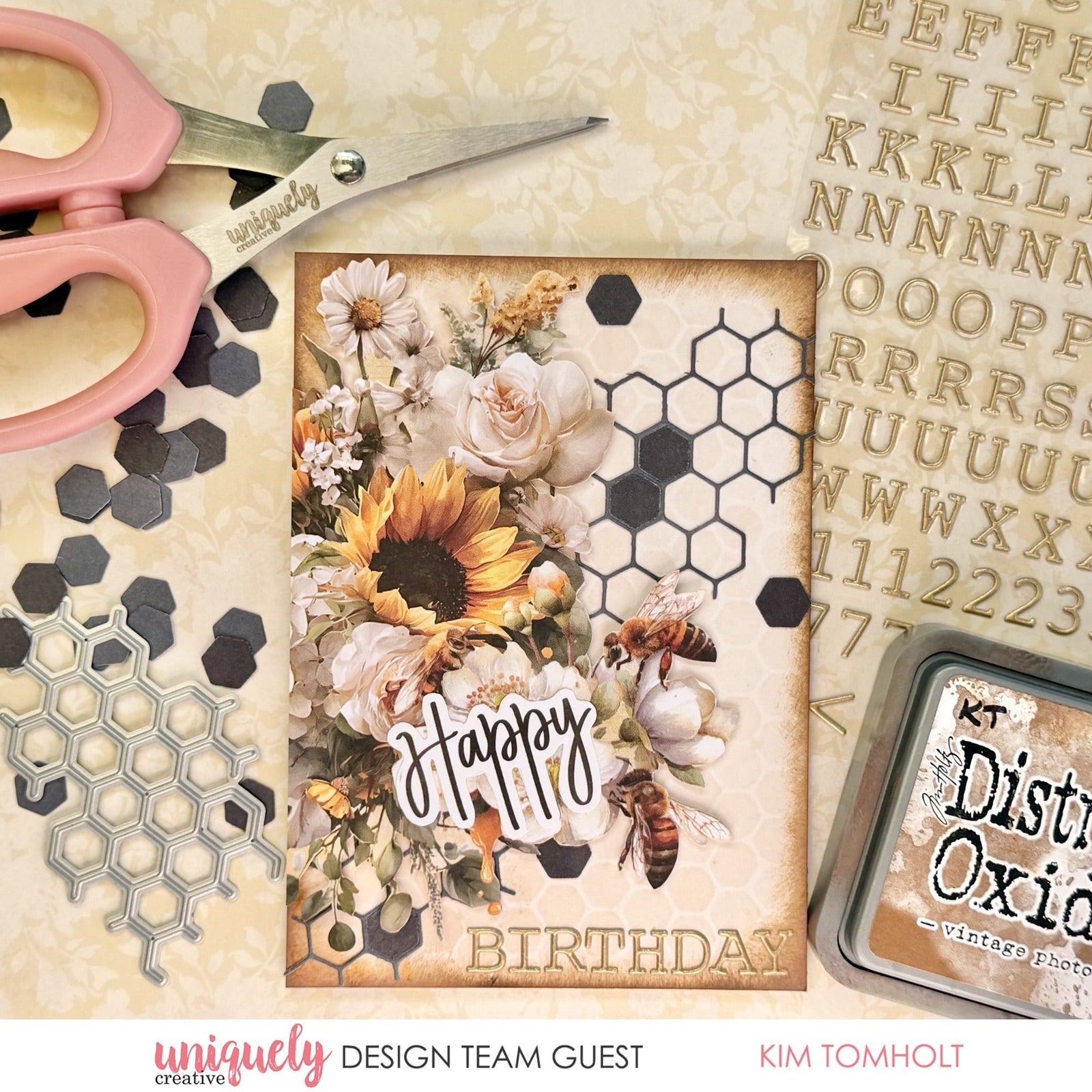 HAPPY BIRTHDAY CARD TUTORIAL - KIM TOMHOLT
