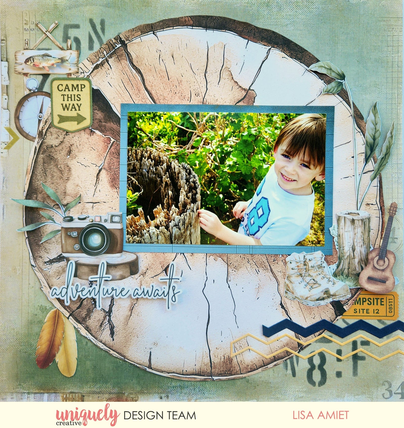 ADVENTURE AWAITS LAYOUT TUTORIAL - LISA AMIET