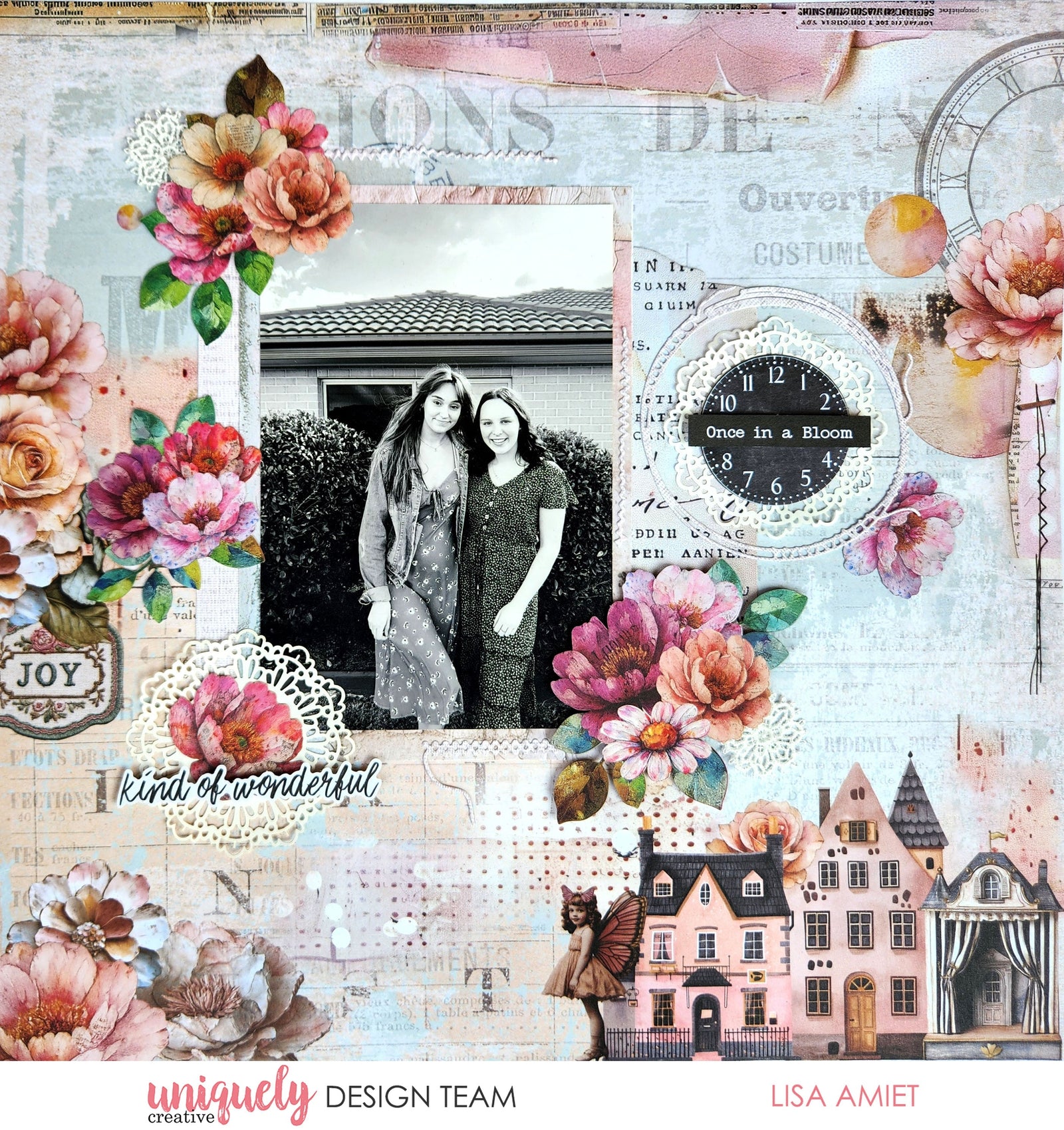 ONCE IN A BLOOM LAYOUT TUTORIAL - LISA AMIET