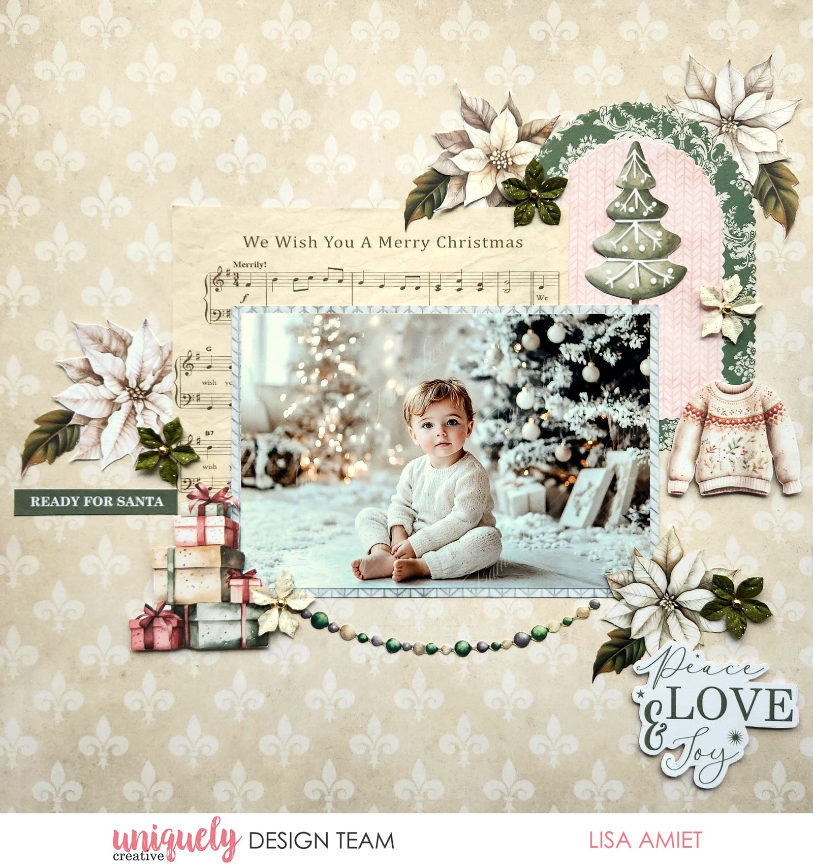 PEACE, LOVE & JOY LAYOUT TUTORIAL - LISA AMIET