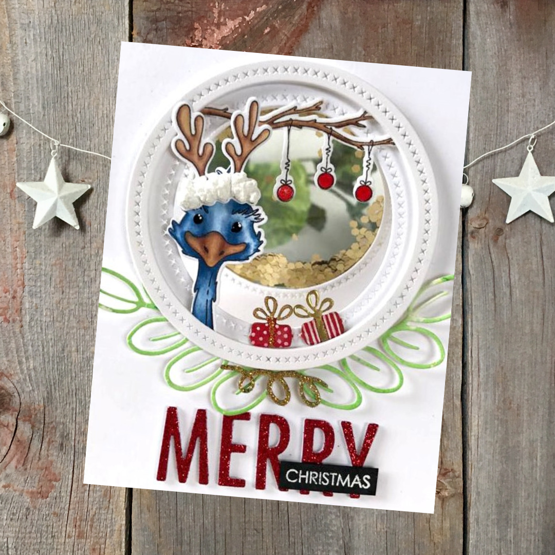 See Through Merry Christmas Shaker - Chick Mitchell