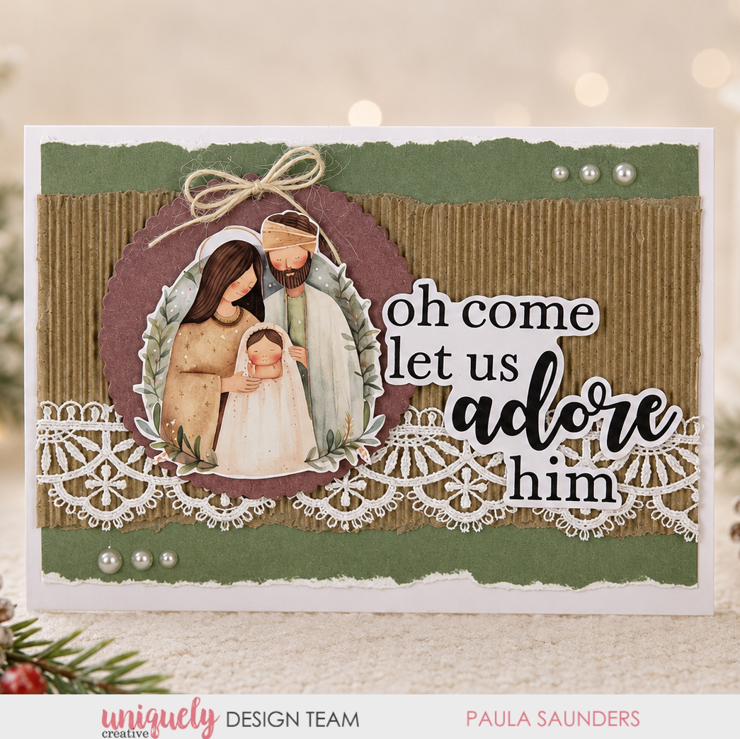 COME ADORE HIM CARD - PAULA SAUNDERS
