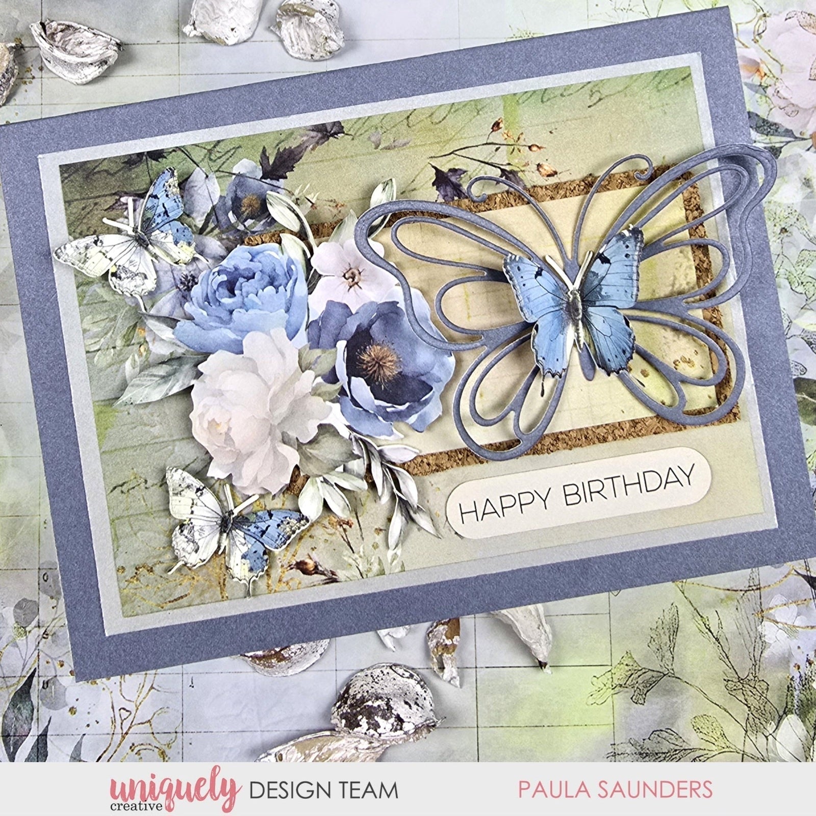 DELICATE BUTTERFLY CARD - PAULA SAUNDERS