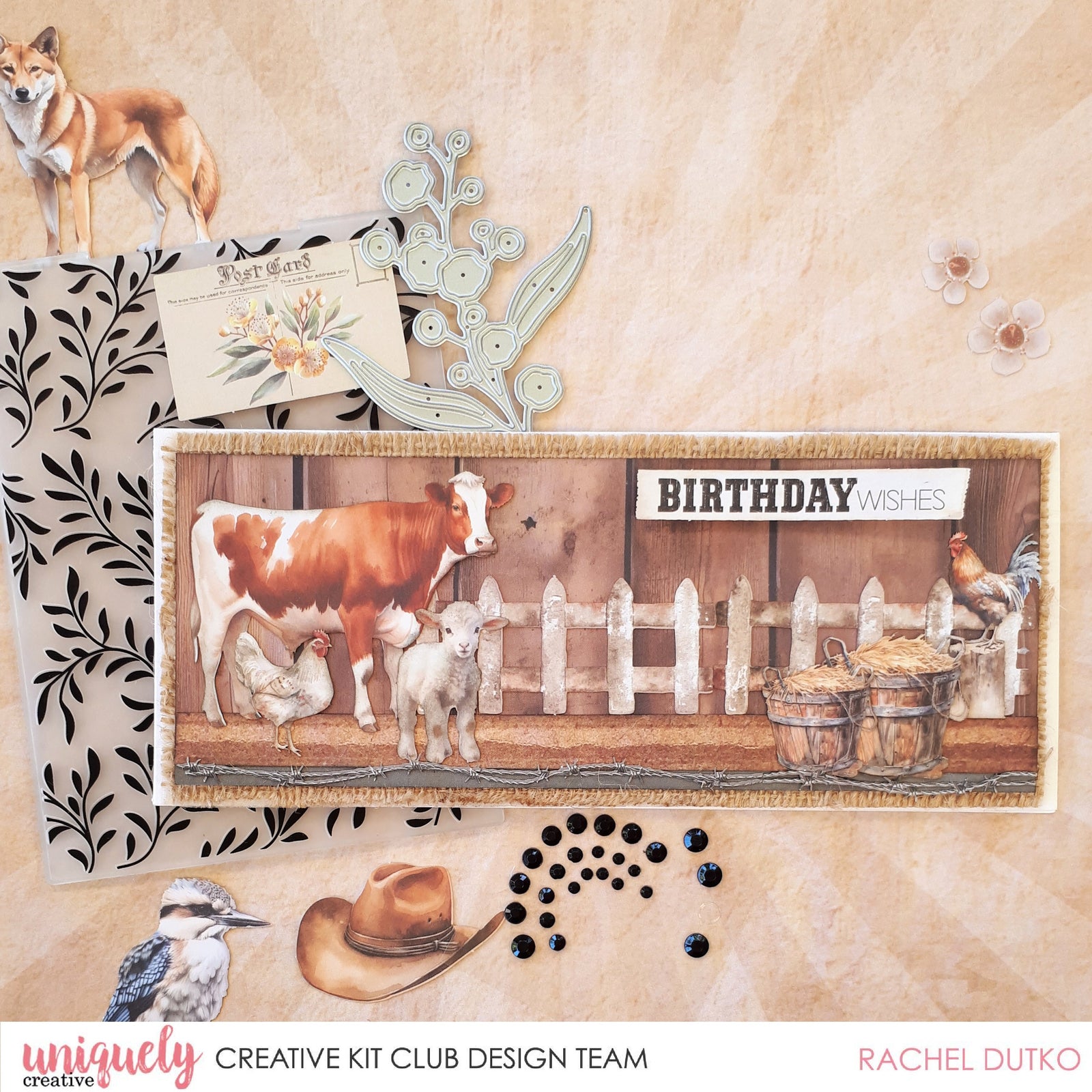 BIRTHDAY WISHES SLIMLINE CARD - RACHEL DUTKO