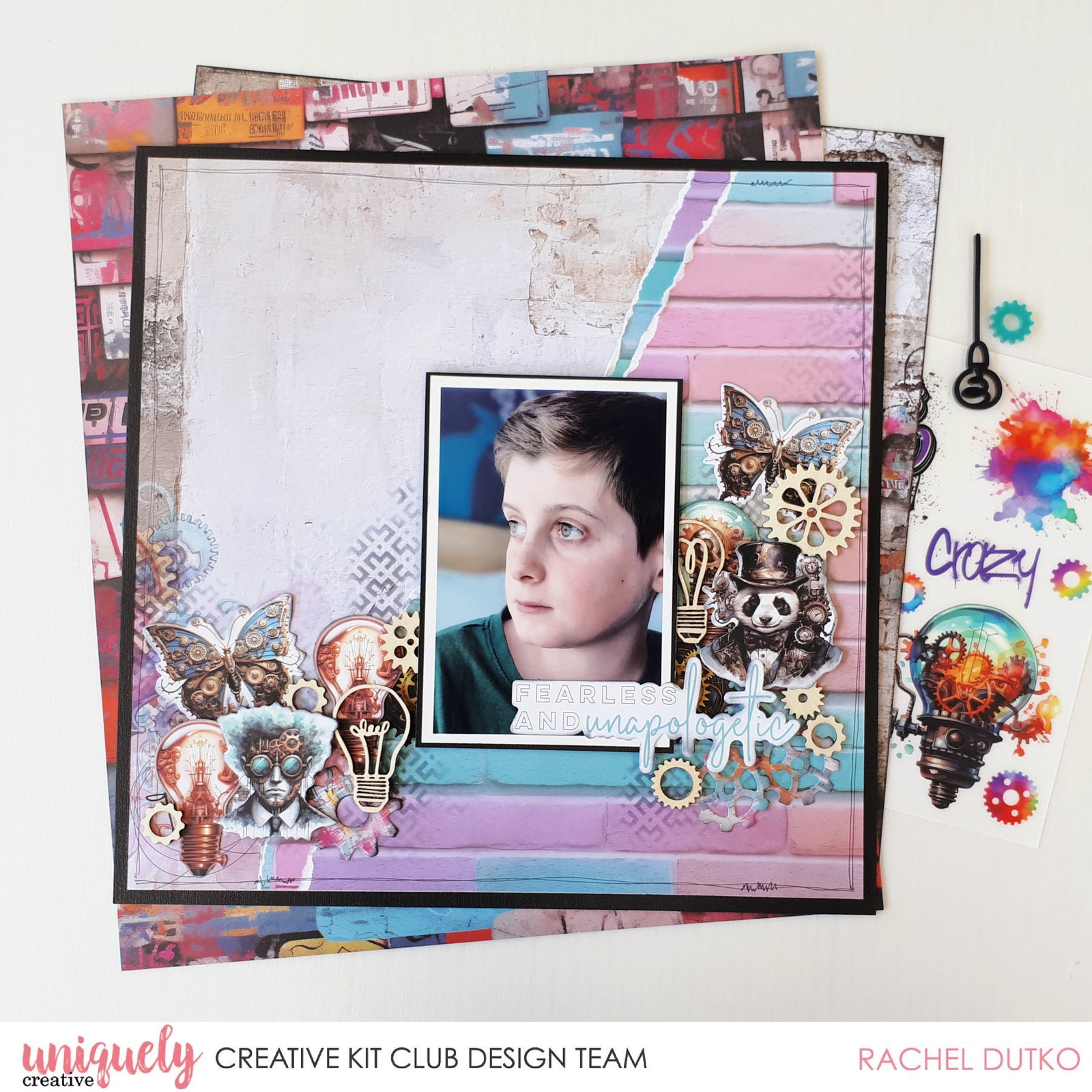FEARLESS AND UNAPOLOGETIC SCRAPBOOKING LAYOUT - RACHEL DUTKO