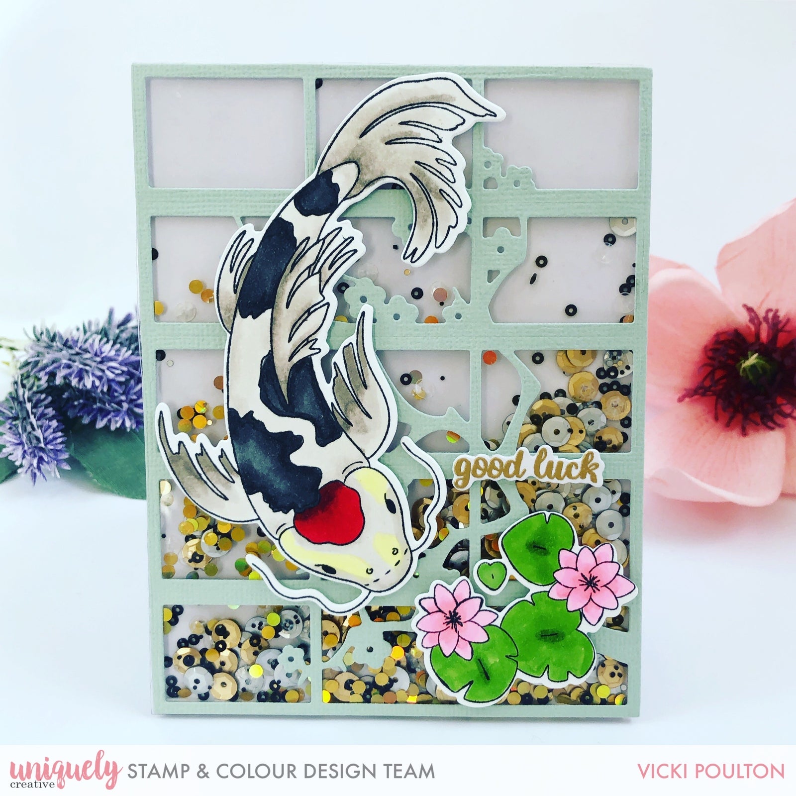 Good Luck Shaker Card - Vicki Poulton