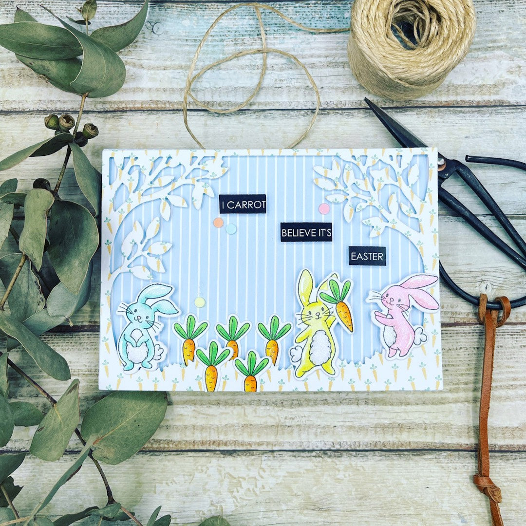 Using frames to make a cute Easter Card with Rachel Finn