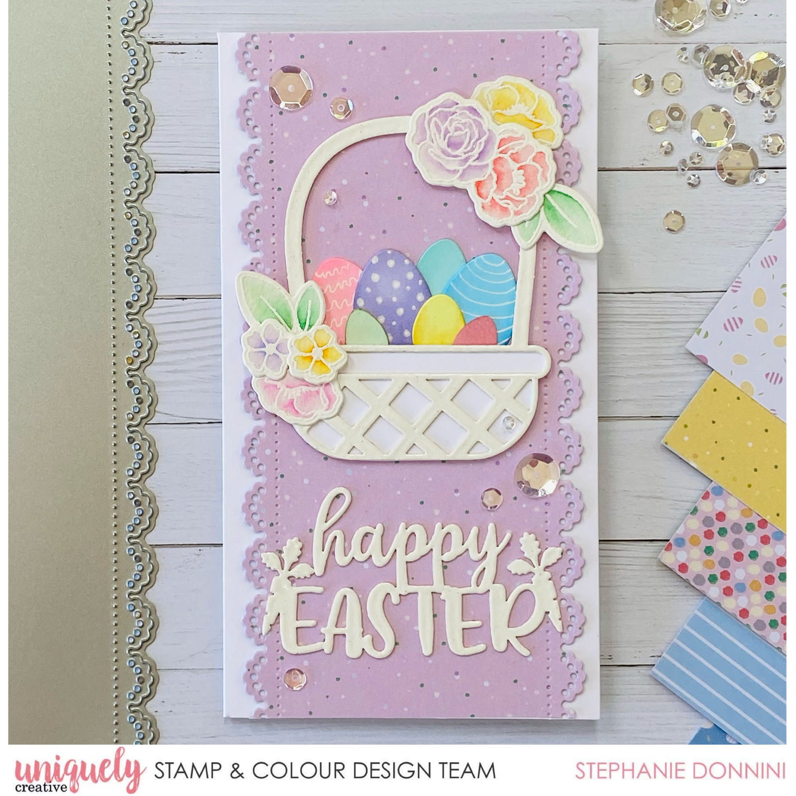 How To Make A Stunning Easter Slimline Card - Stephanie Donnini