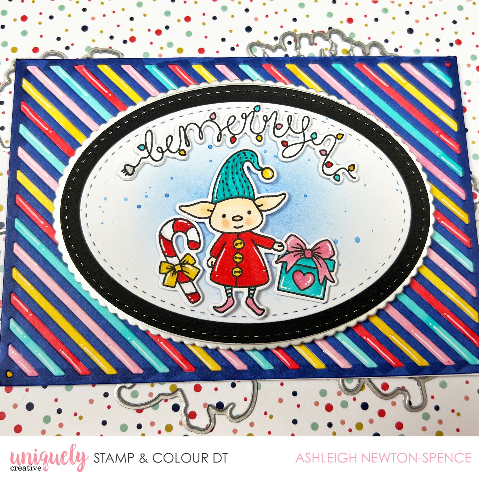 Be Merry Christmas Card Tutorial - Ashleigh Newton-Spence