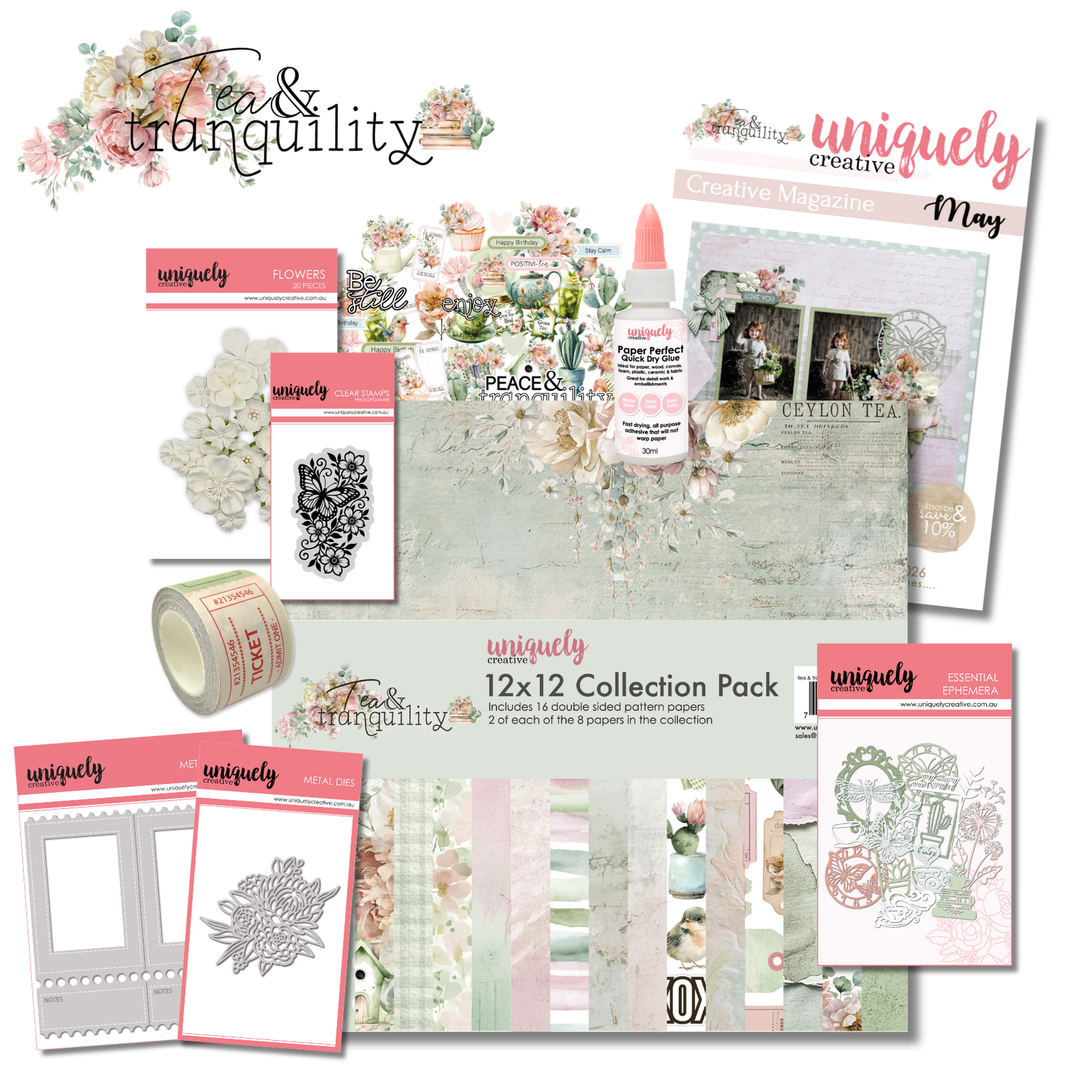 Tea & Tranquility Creative Kit + Add-On Dies