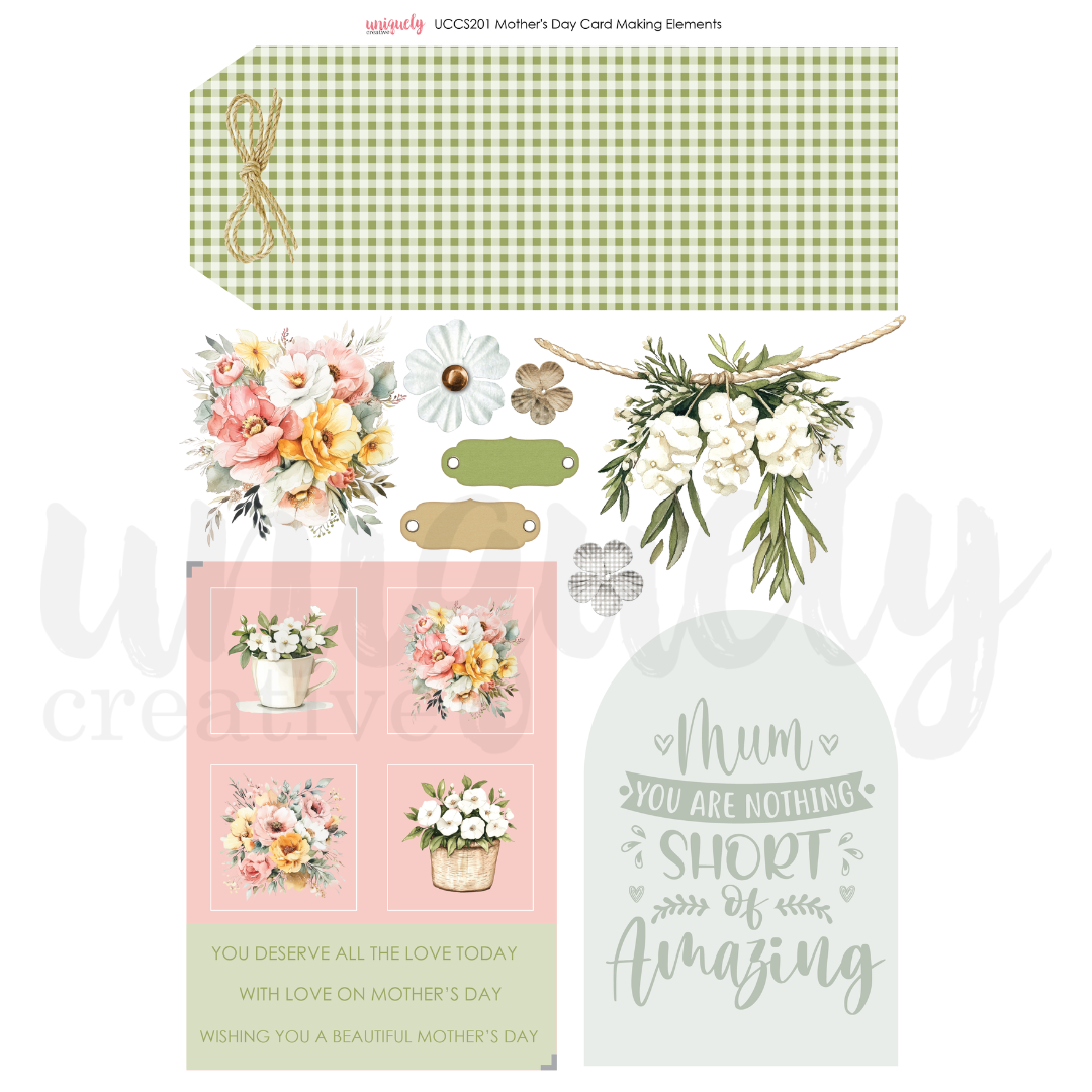 Mother's Day Card Making Elements Cut-a-Part Sheet