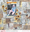 Create a scrapbooking layout using fussy cut flowers