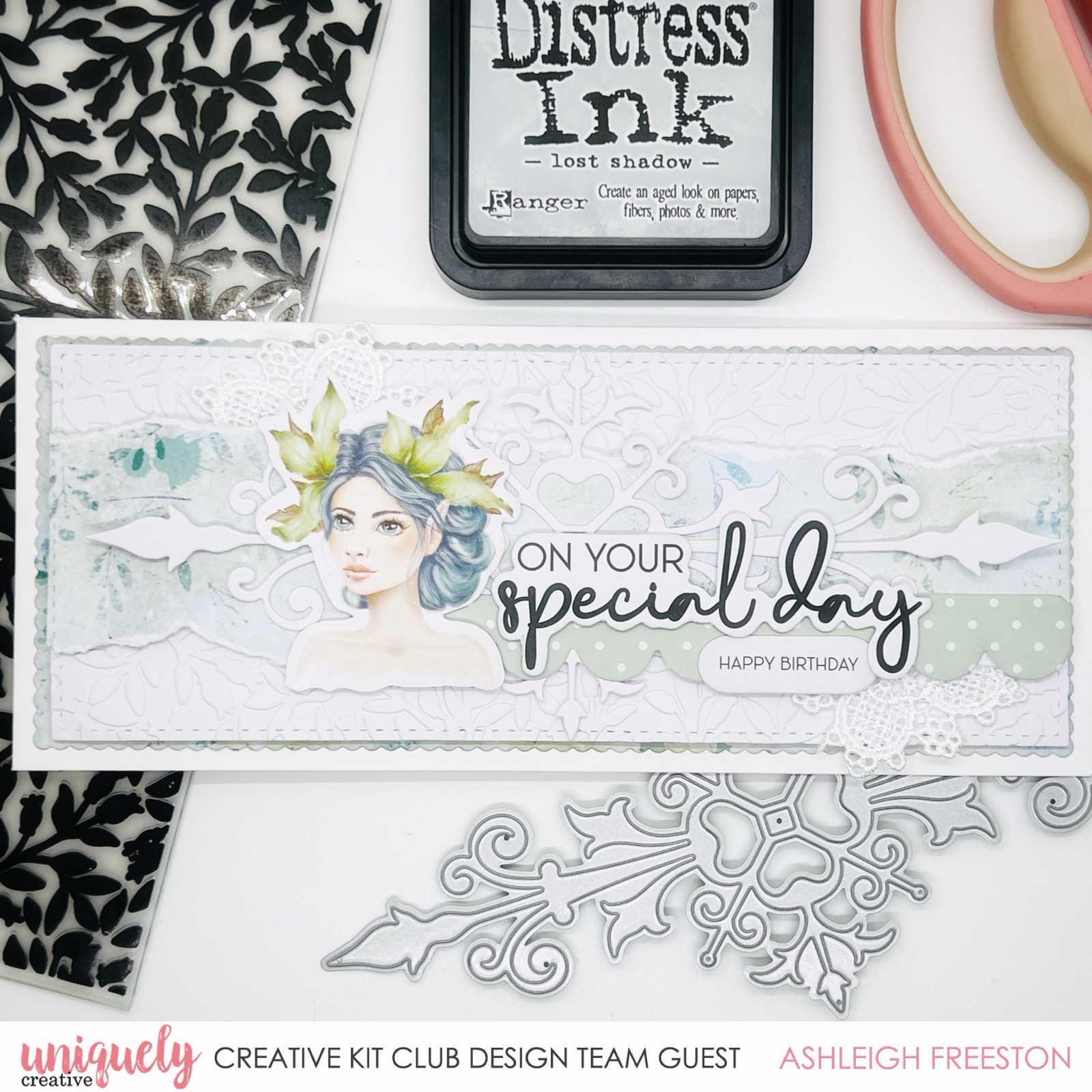 ON YOUR SPECIAL DAY SLIMLINE CARD TUTORIAL - ASHLEIGH FREESTON