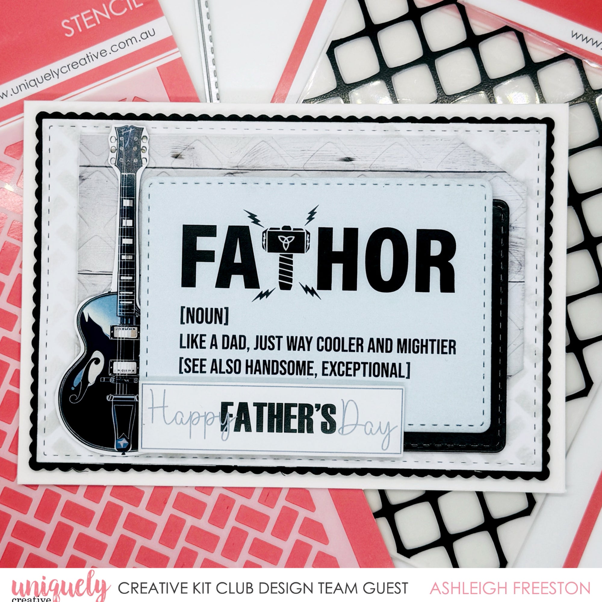 STENCILLED FATHER'S DAY CARDS - ASHLEIGH FREESTON
