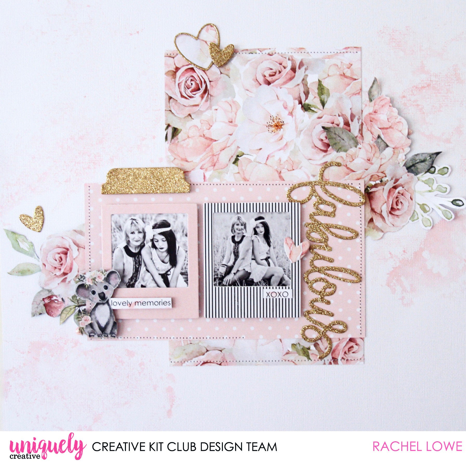 Lovely Memories Layout - Rachel Lowe