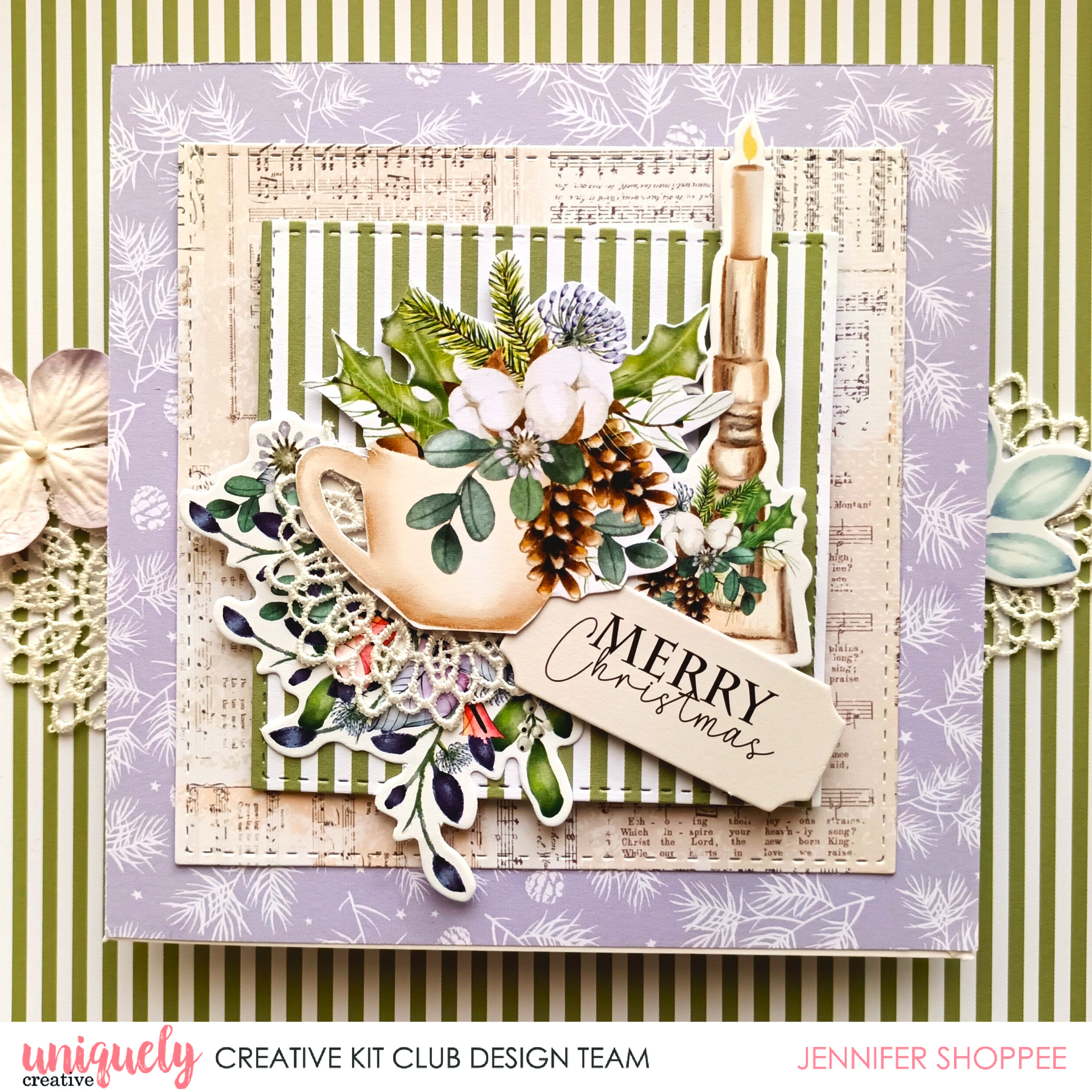 Christmas Teacup Card - Jennifer Shoppee