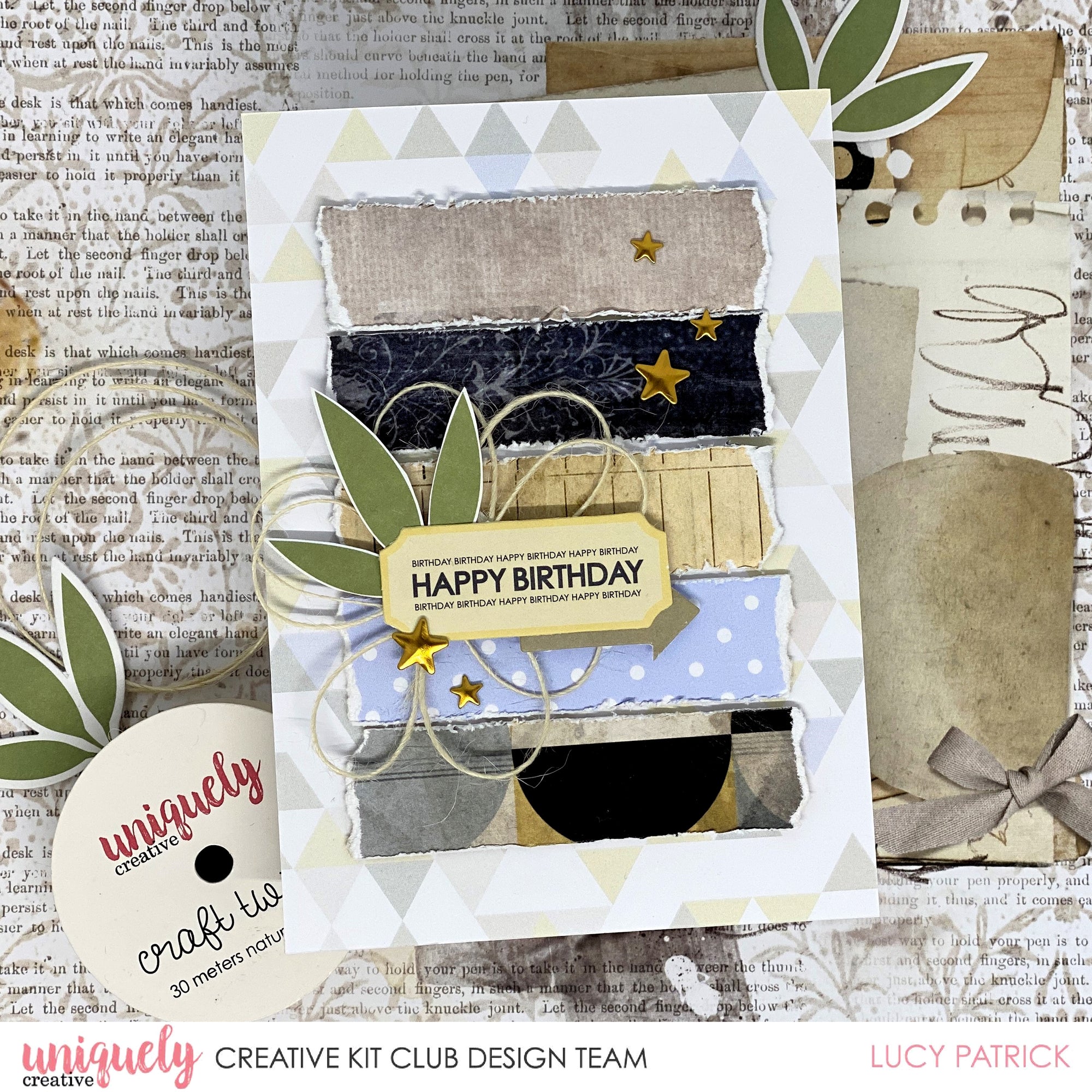 Grungy Birthday Card Tutorial - Lucy Patrick
