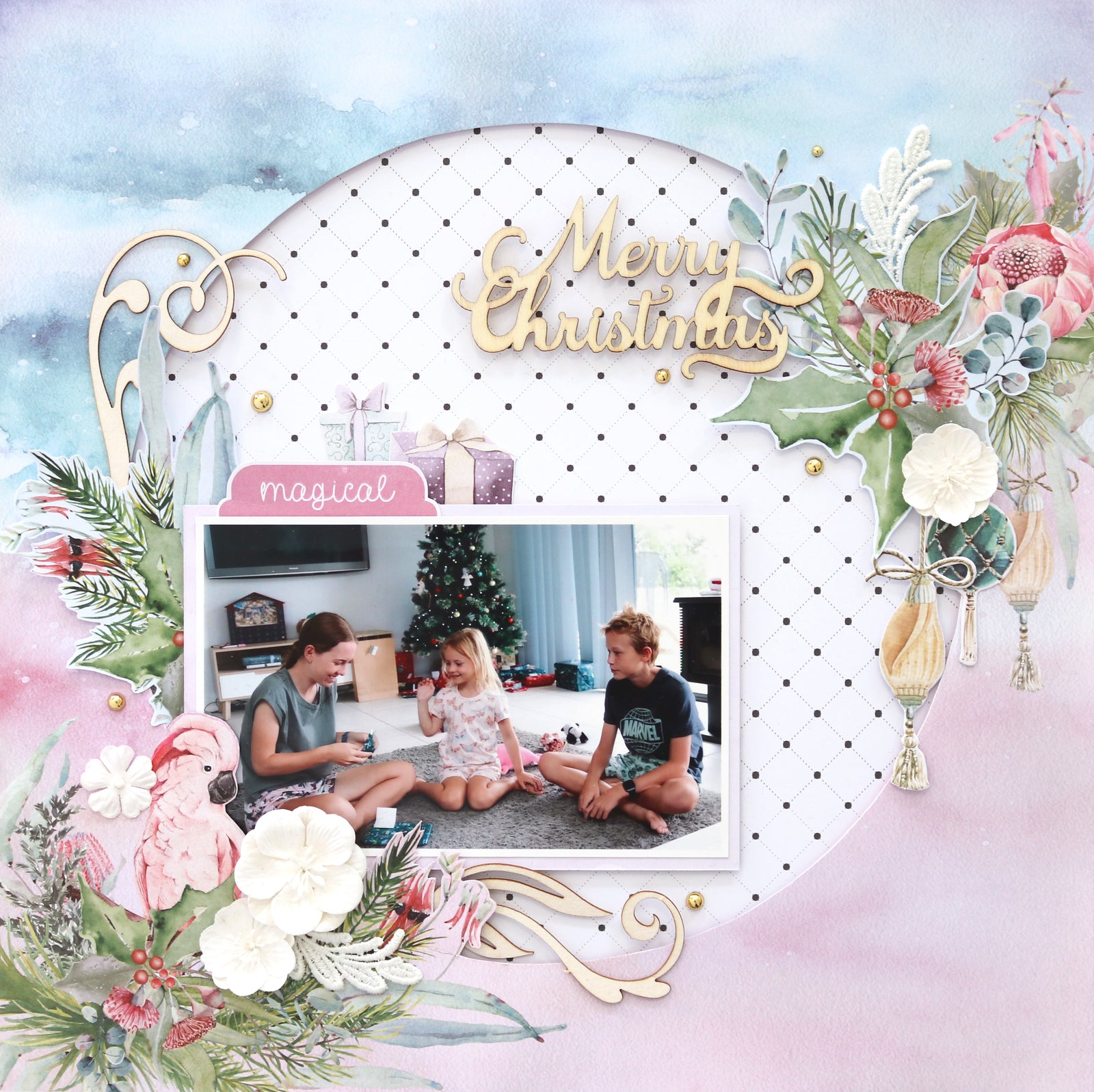 Magical Christmas Layout - Mandy Melville