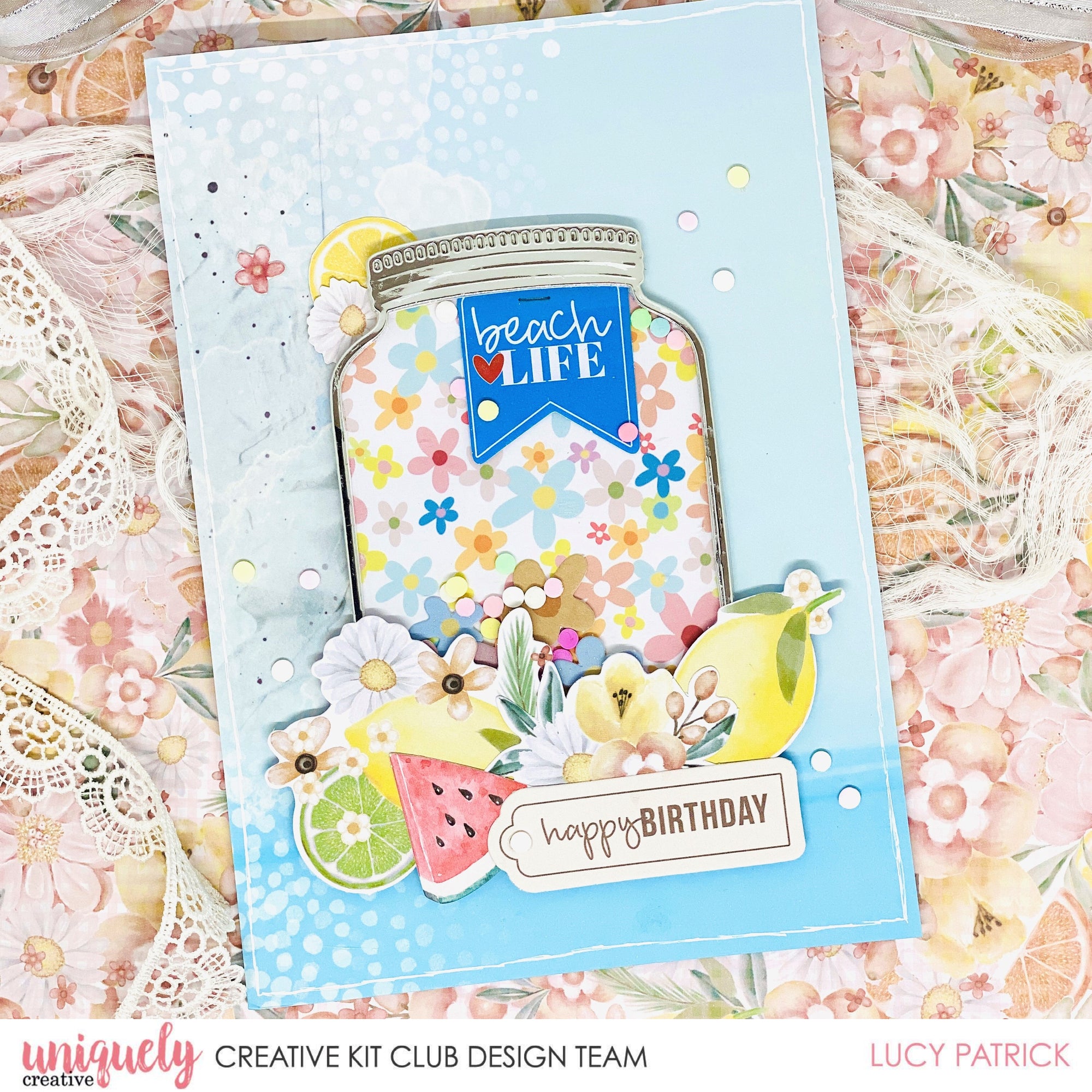 Happy Birthday Shaker Card - Lucy Patrick