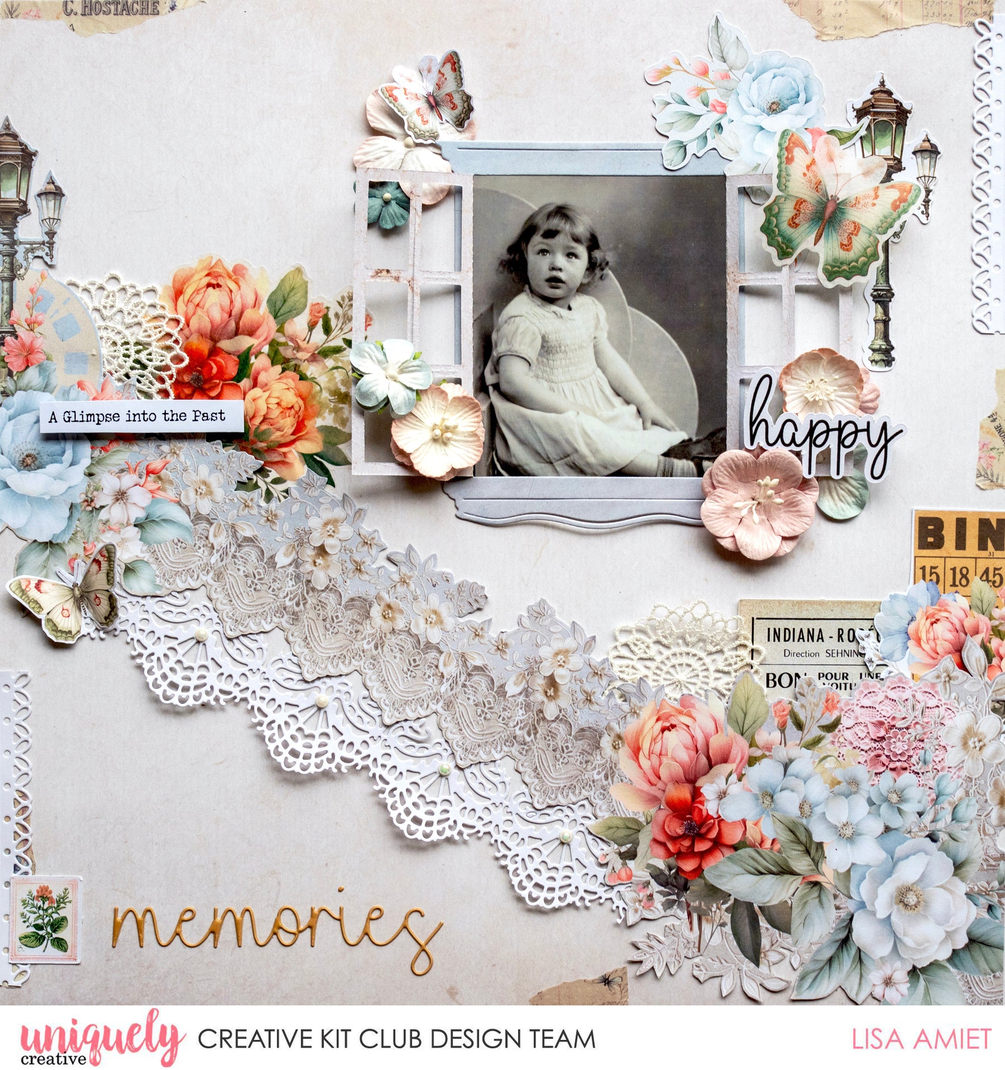 HAPPY MEMORIES LAYOUT - LISA AMIET