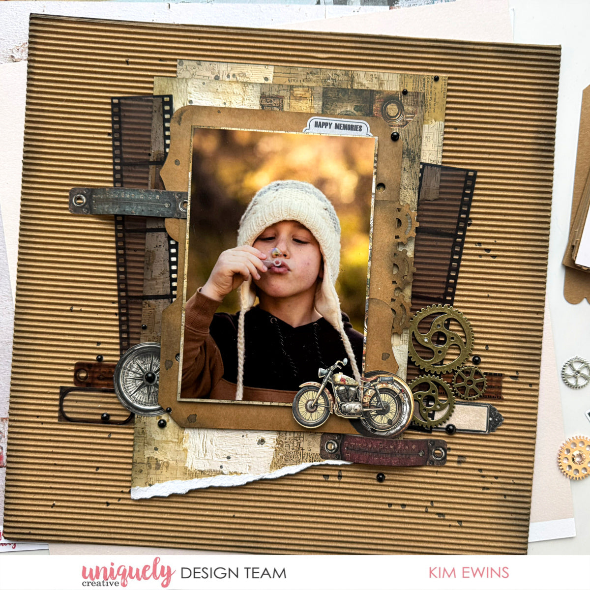 HAPPY MEMORIES LAYOUT TUTORIAL - KIM EWINS