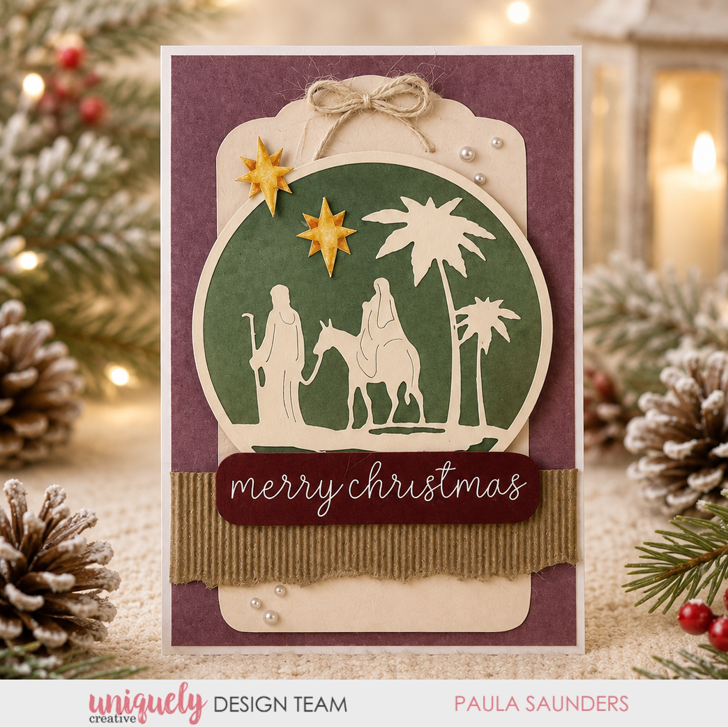 NATIVITY SCENE CARD - PAULA SAUNDERS