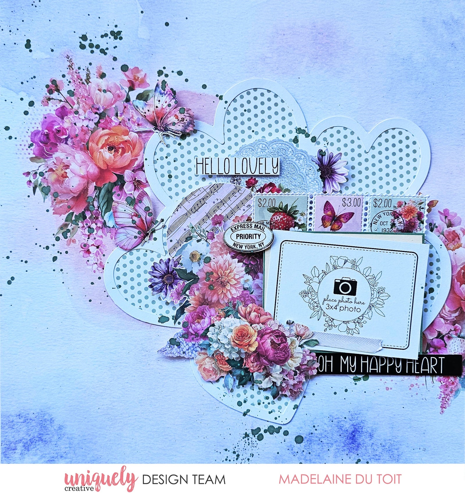 OH MY HAPPY HEART LAYOUT - MADELAINE DU TOIT
