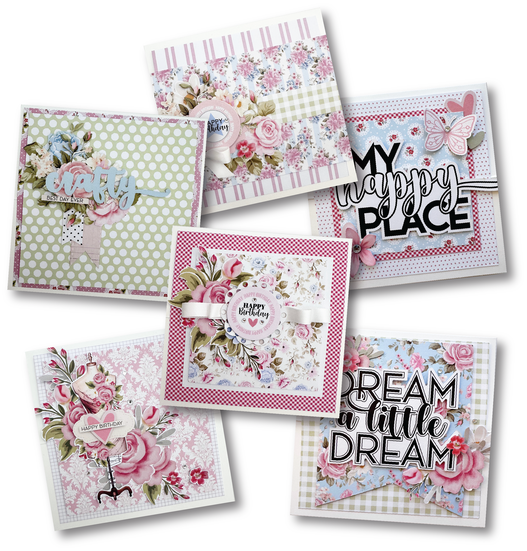 PATCHWORK ROSES EASEL CARDS