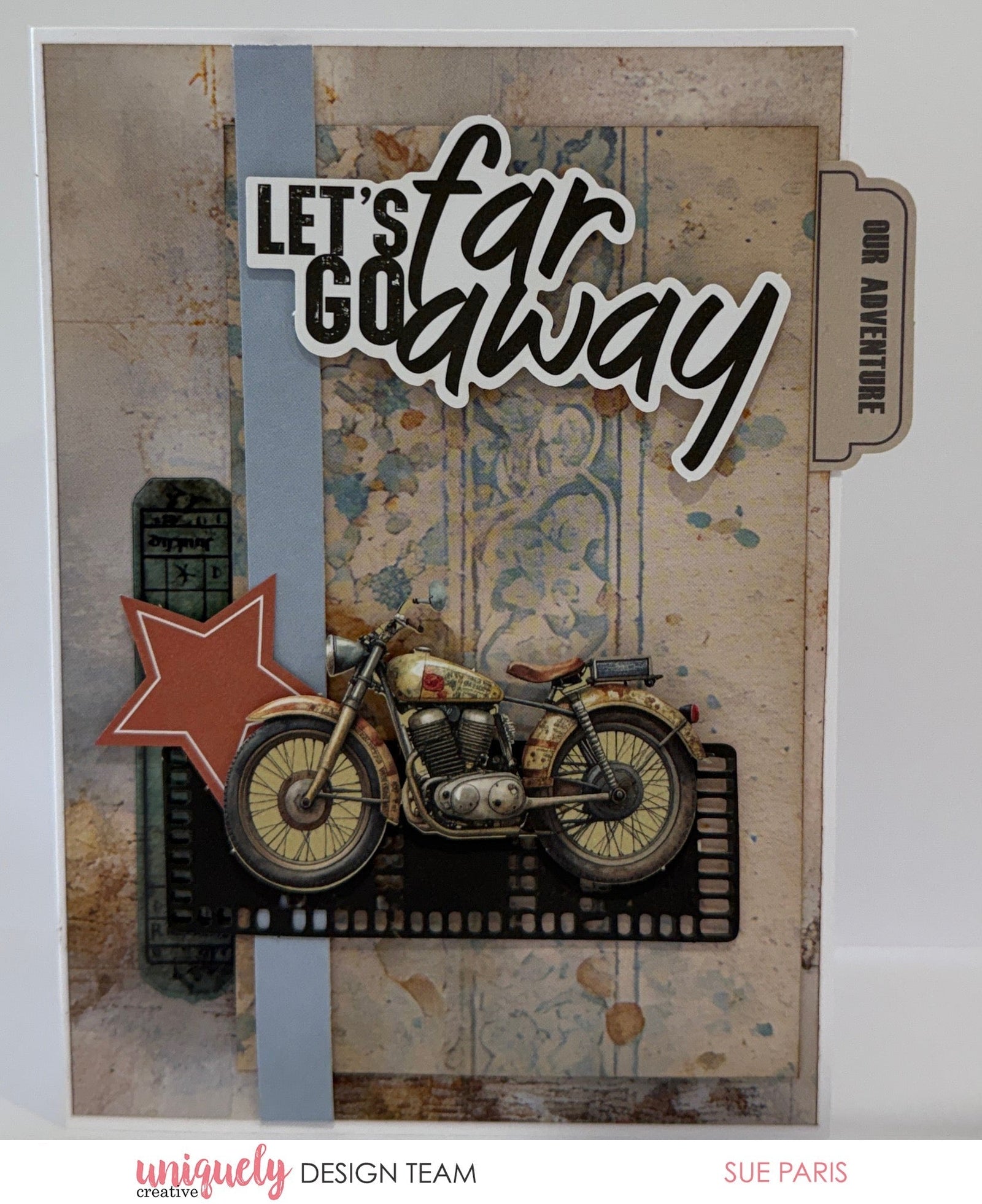 LET'S GO FAR AWAY CARD TUTORIAL - SUE PARIS