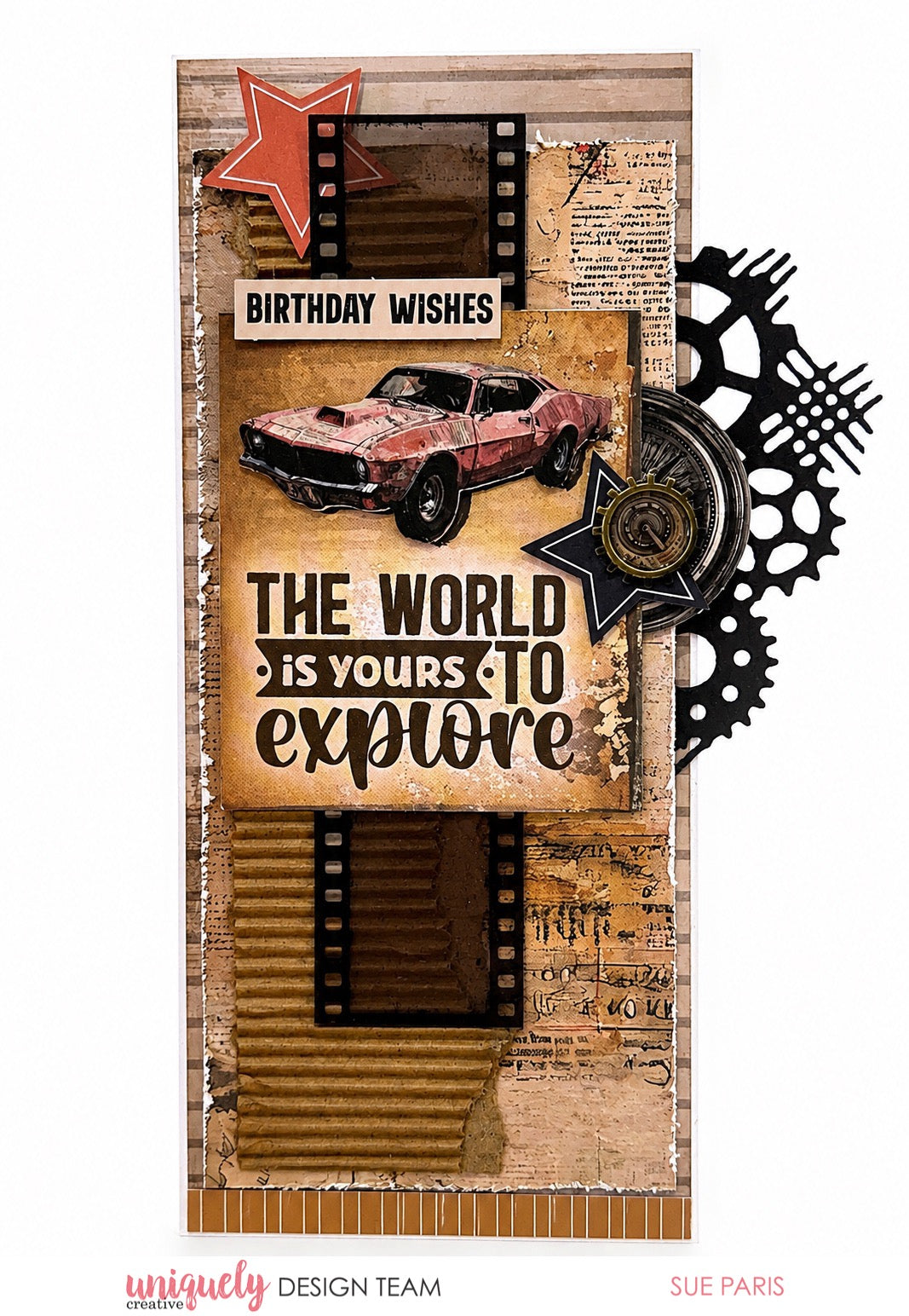 THE WORLD IS YOURS CARD TUTORIAL - SUE PARIS