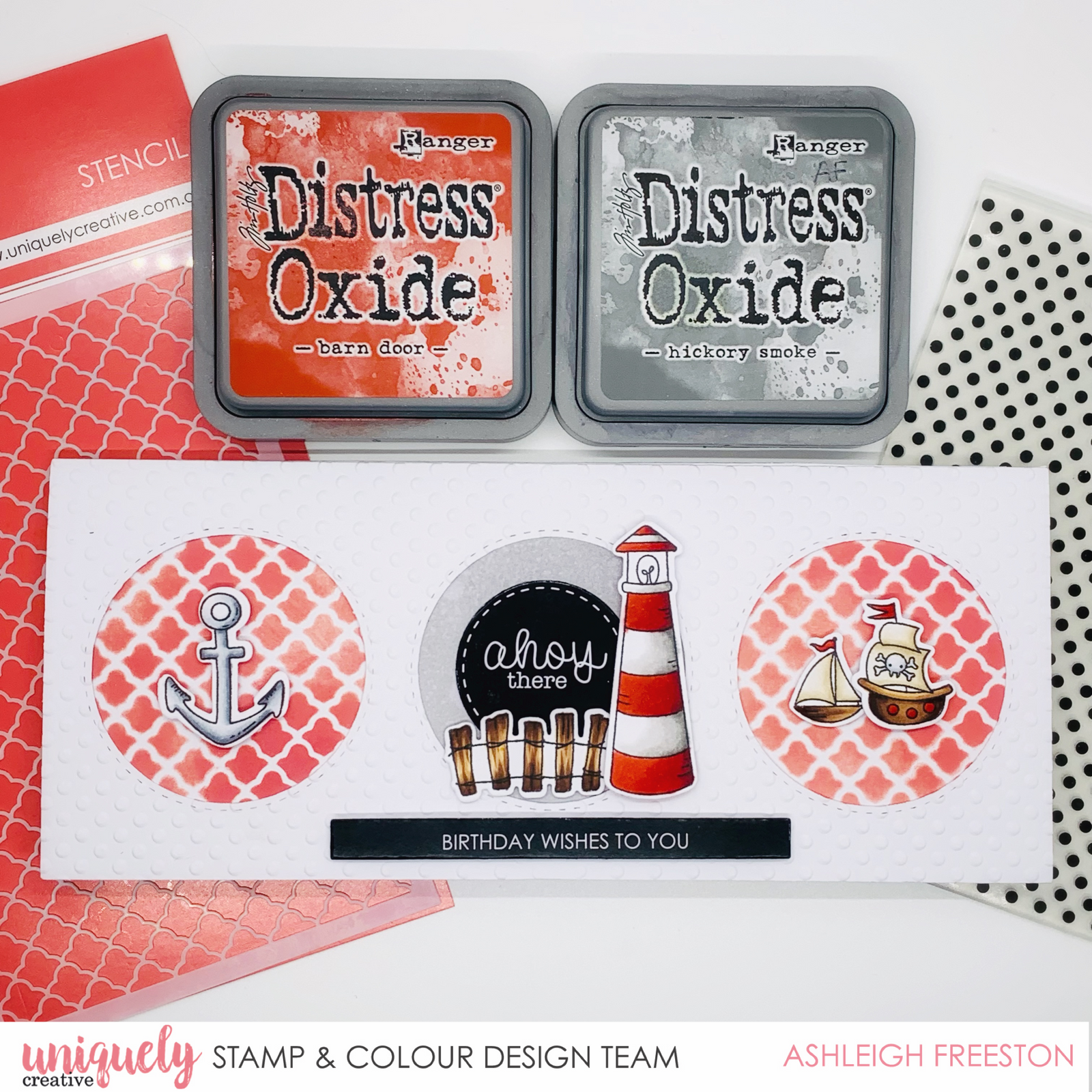 Ahoy! Birthday Wishes Slimline & Bonus Tag - Ashleigh Freeston