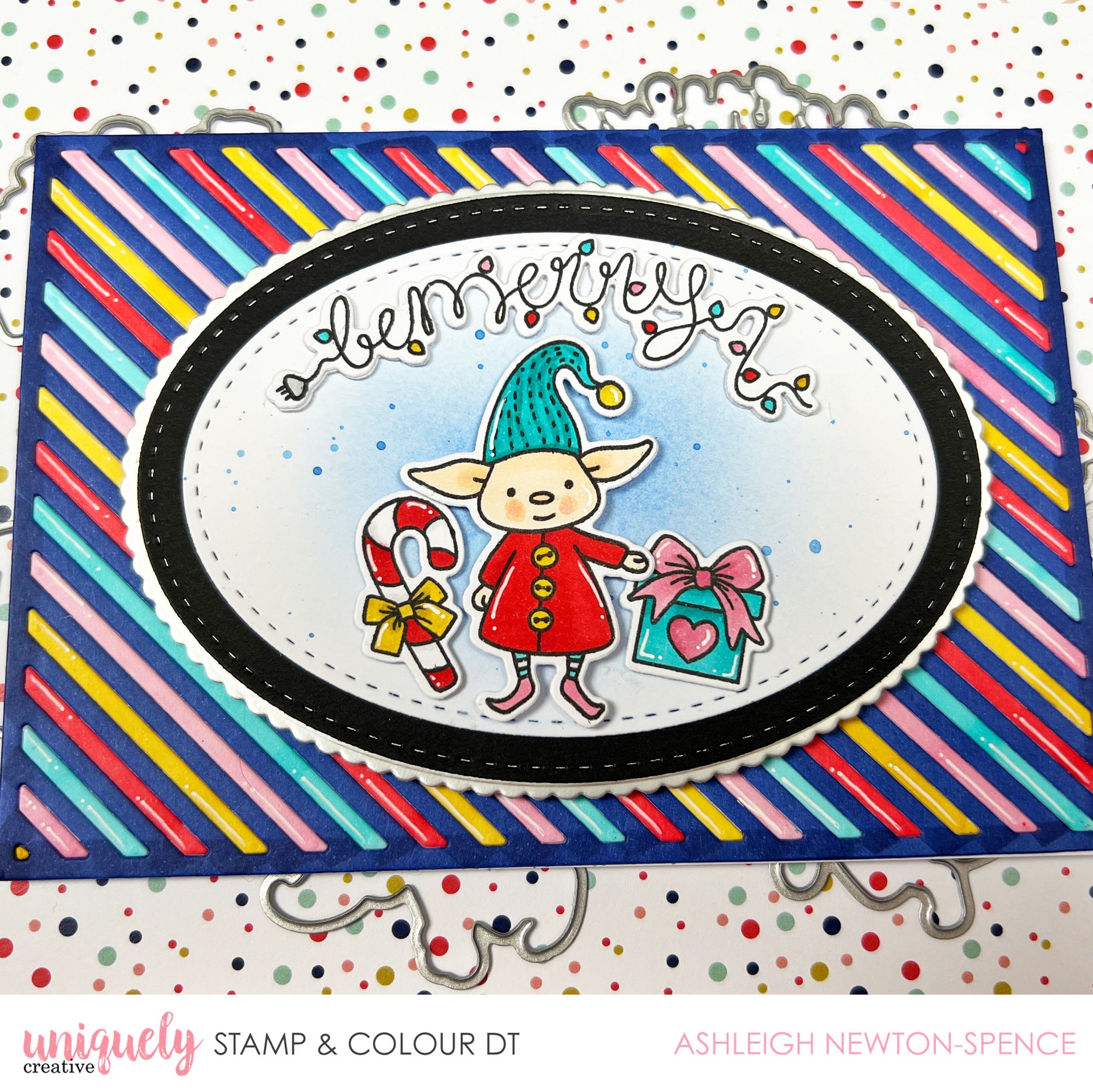 Be Merry Christmas Card Tutorial - Ashleigh Newton-Spence