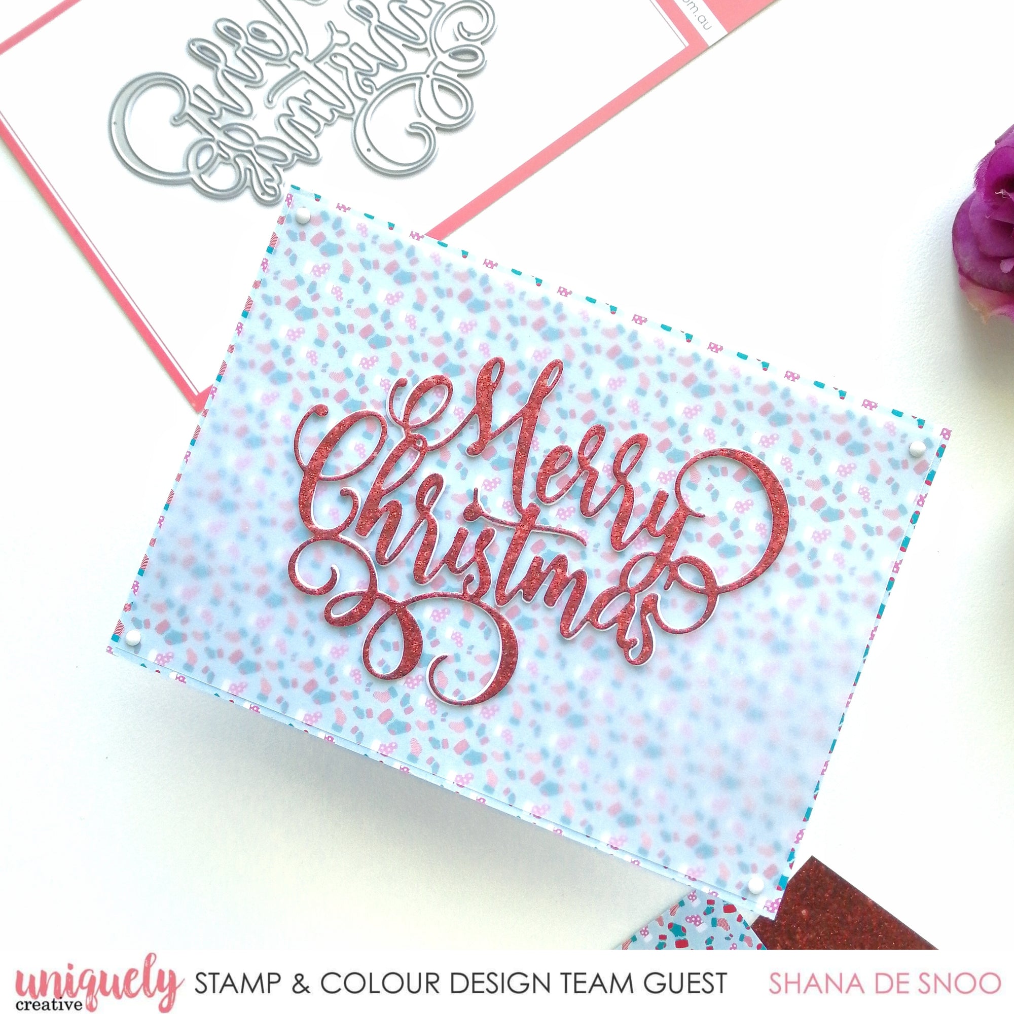 Merry Christmas Script Card - Shana De Snoo