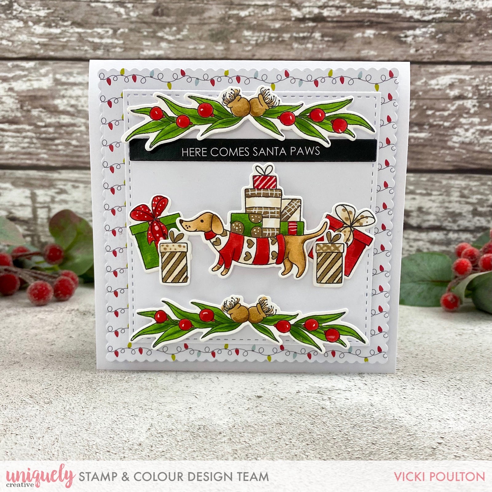 Here Comes Santa Paws Tutorial - Vicki Poulton