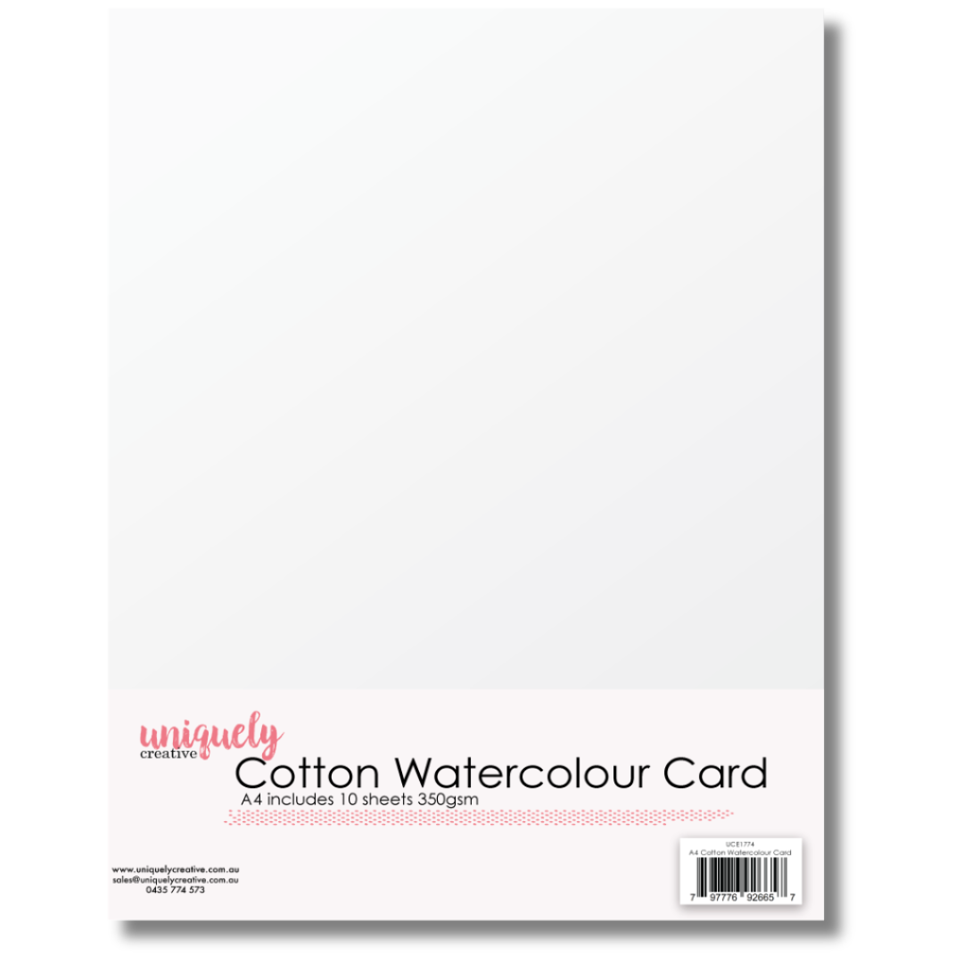 A4 Cotton Watercolour Card 350gsm X 10 Sheets