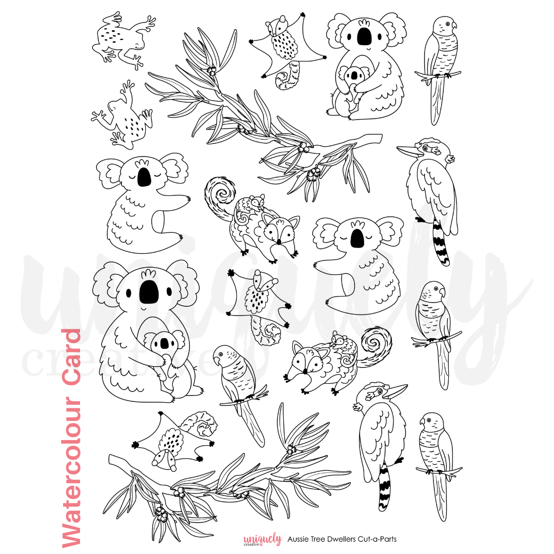 Aussie Tree Dwellers Cut-a-part Sheet Watercolour