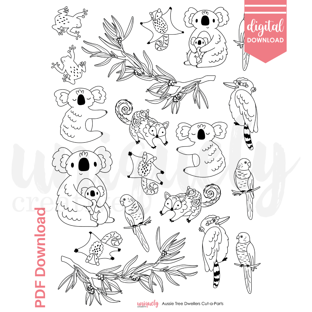 Aussie Tree Dwellers Cut-a-Part Sheet - Digital Download