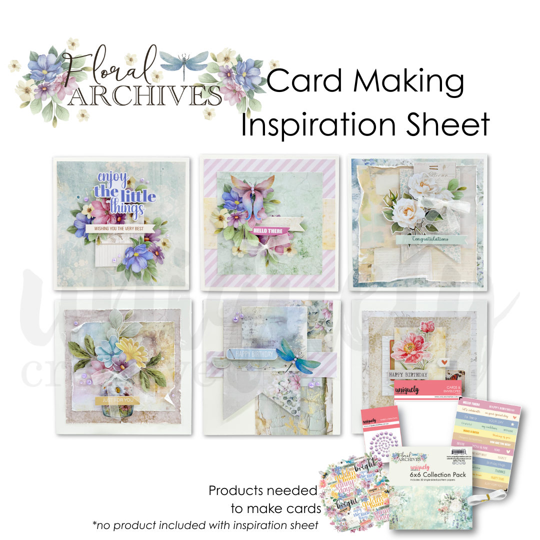Floral Archives Card Making Inspiration Sheet