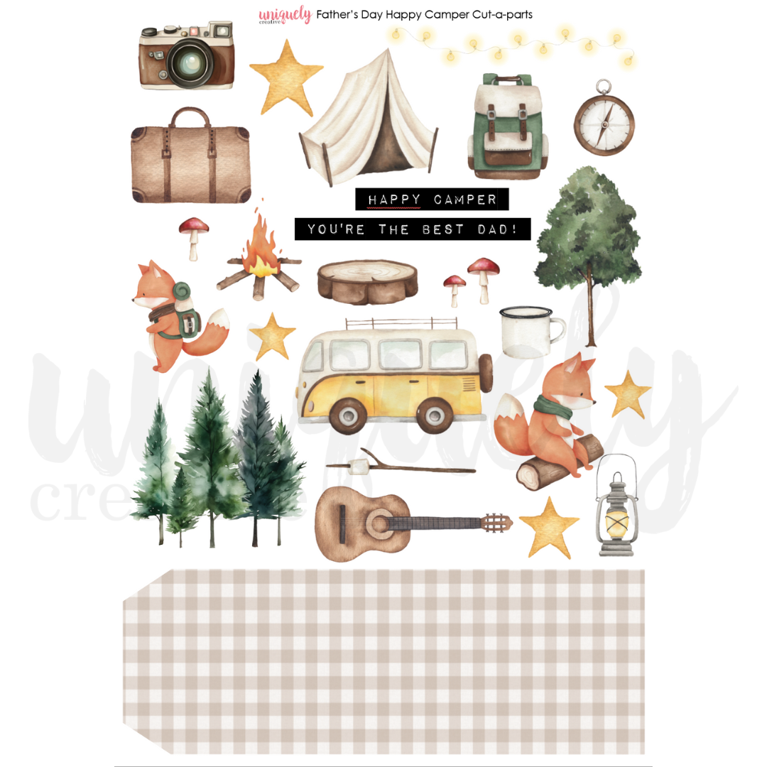 Father's Day Happy Camper Cut-a-Part Sheet