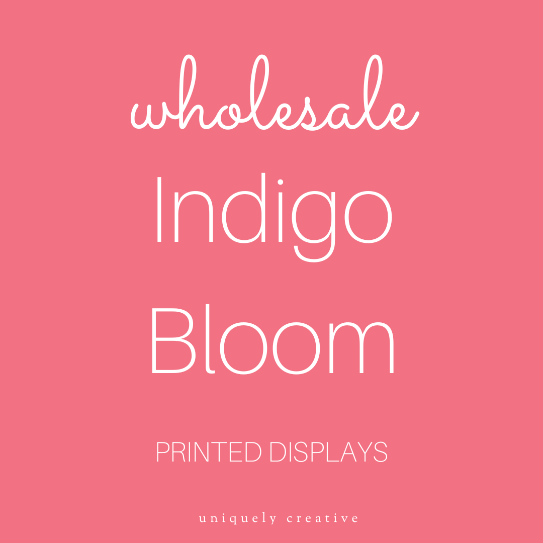 Indigo Bloom Printed Displays - Wholesale Only
