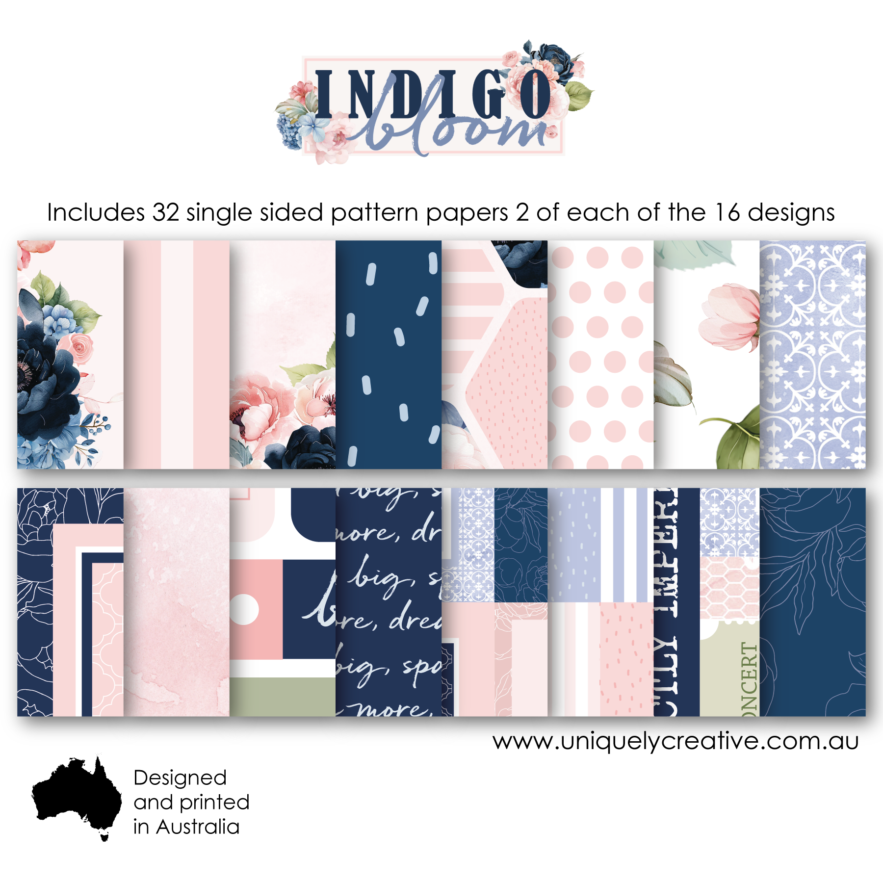 Indigo Bloom 6 x 6 Collection Pack