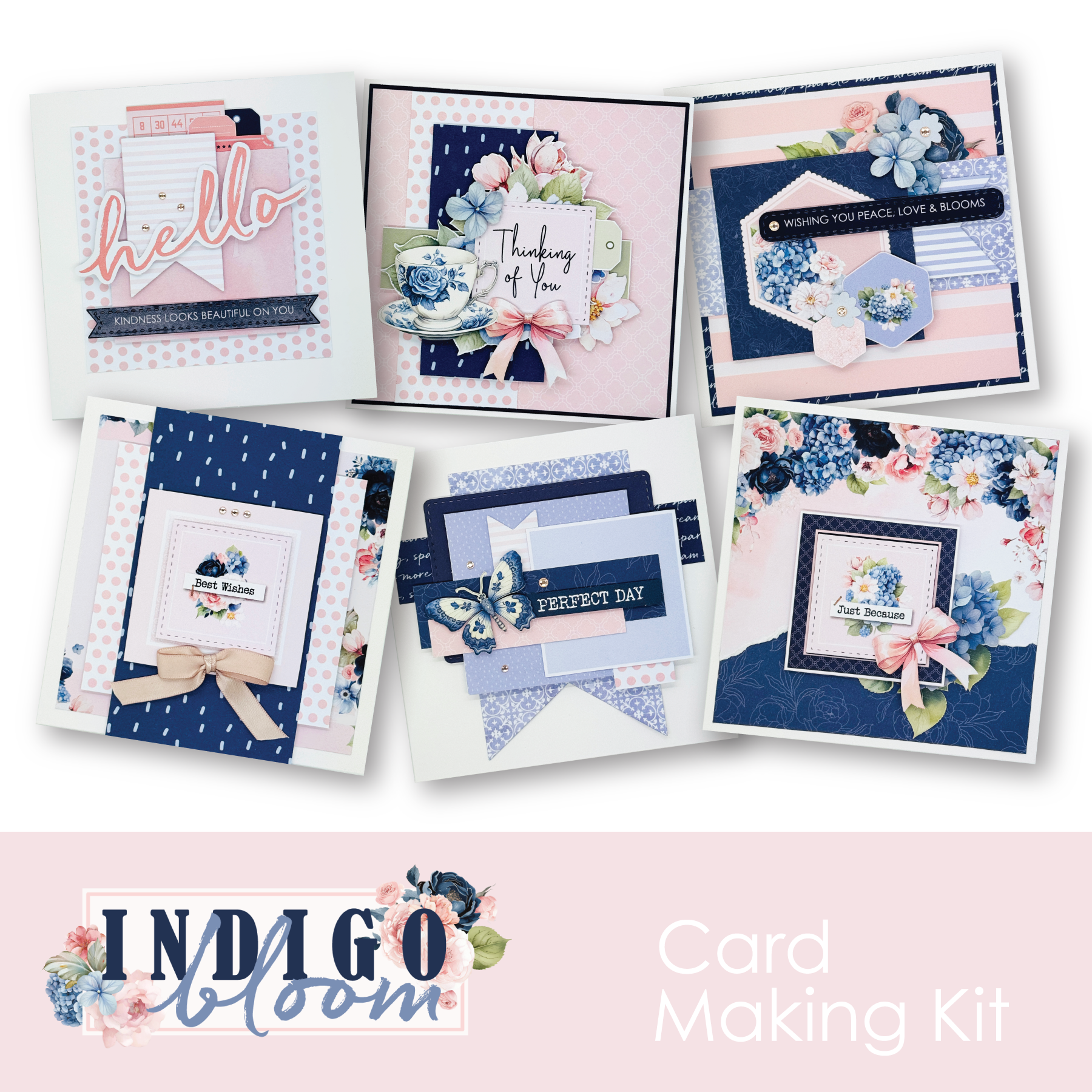 Indigo Bloom Card Making Kit