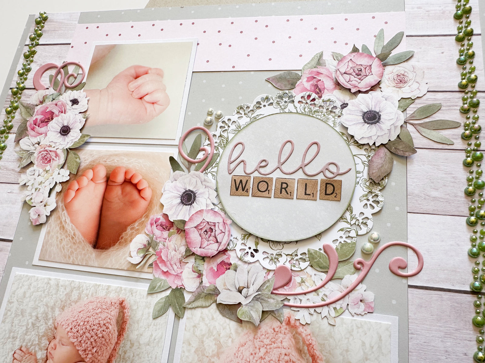 Pink Flourish Puffy Stickers